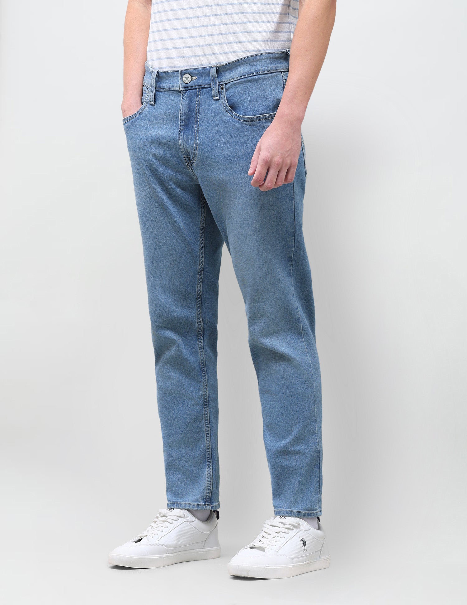 Cole Comfort Cropped Fit Blue Jeans Light Indigo - U.S. Polo Assn. India | Large