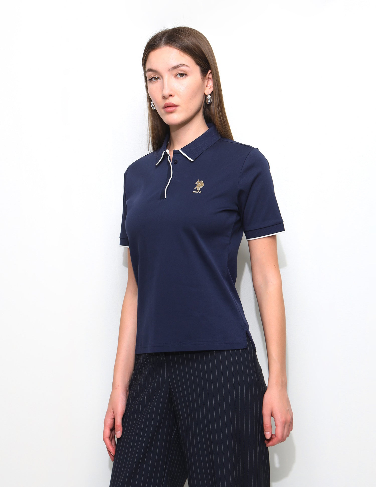 Solid Regular Fit Polo Shirt Navy - U.S. Polo Assn. India | Large