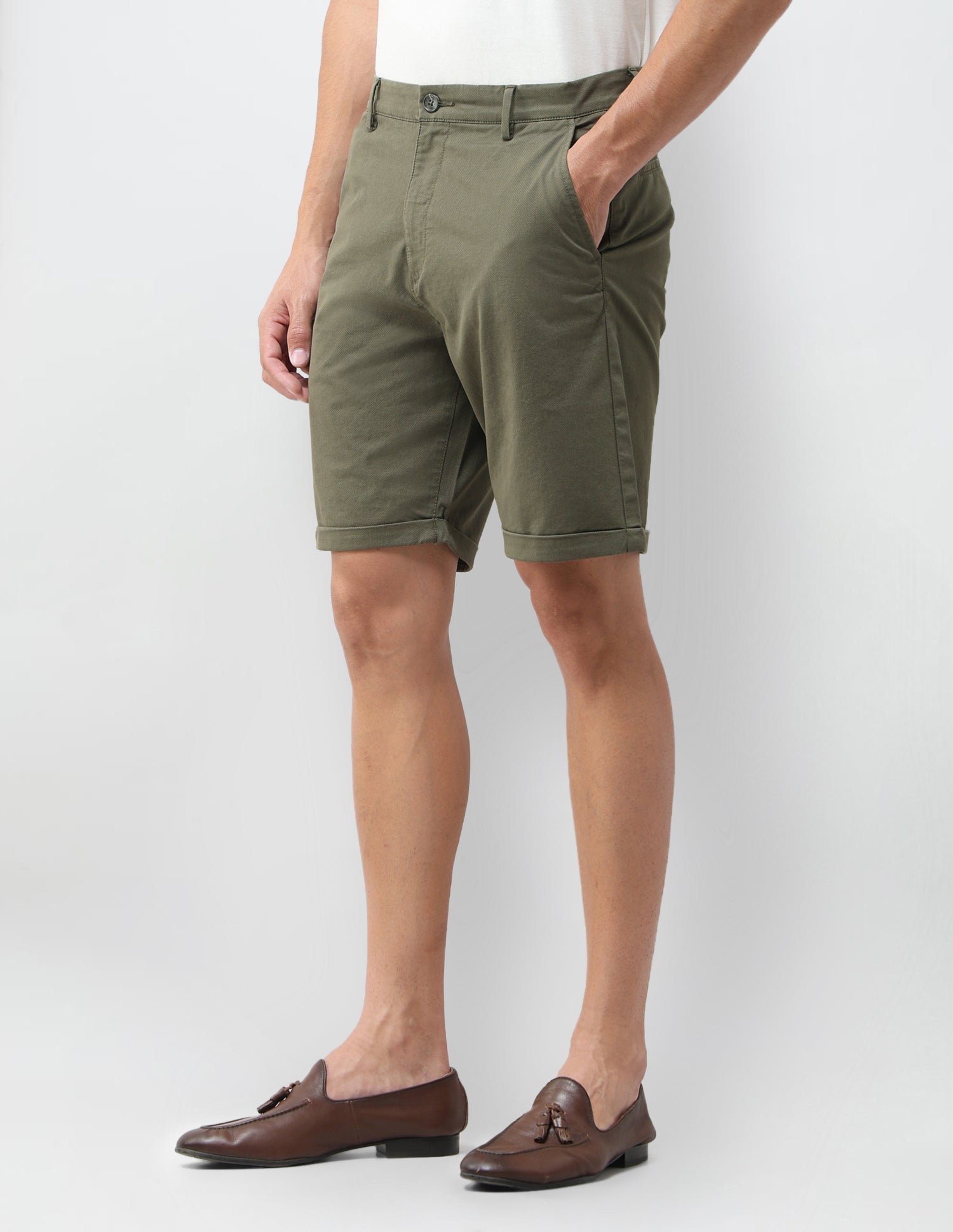 Slim Fit Printed Shorts Olive - U.S. Polo Assn. India | Large