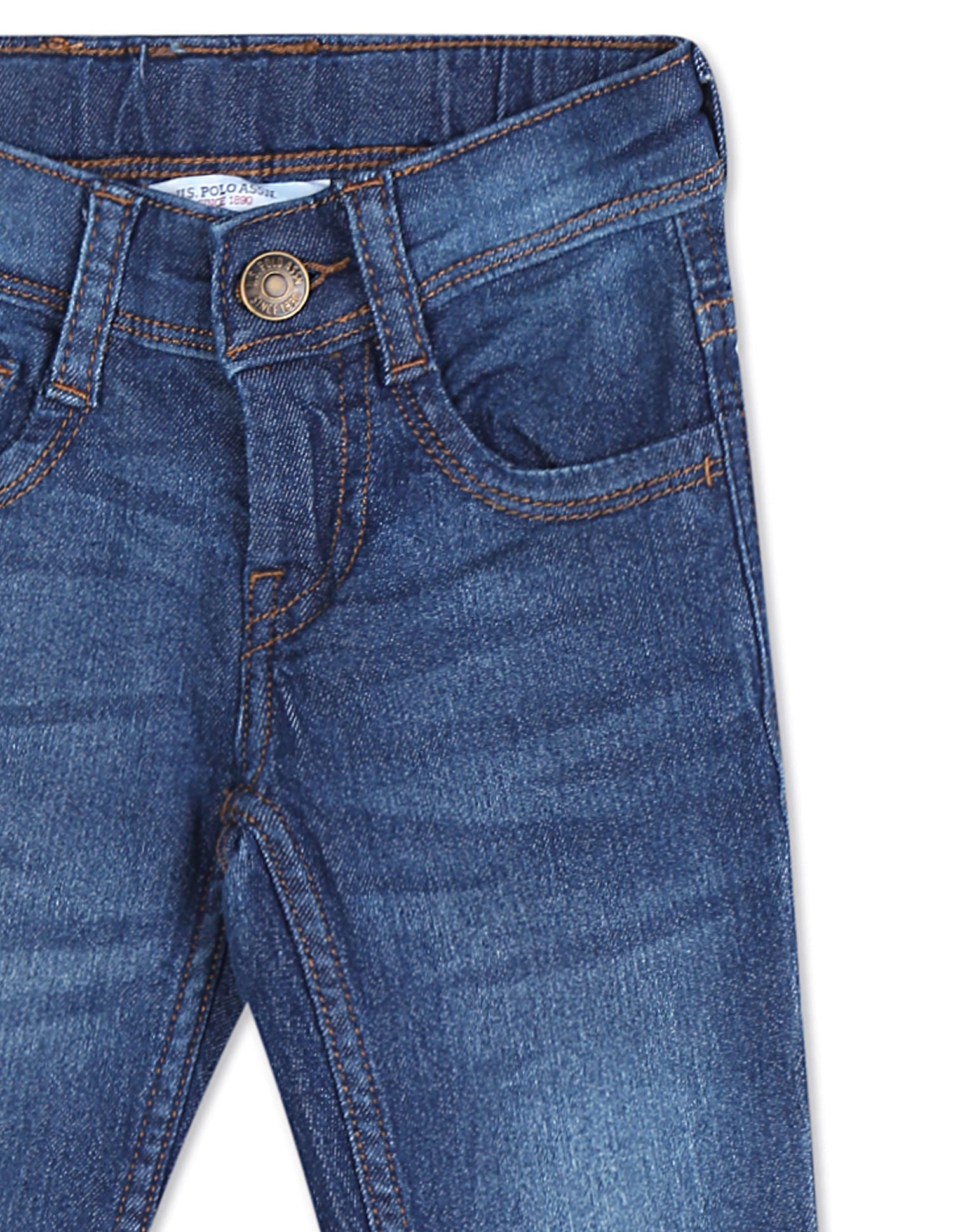 Boys Blue Mid Rise Slim Fit Jeans Blue - U.S. Polo Assn. India | Large