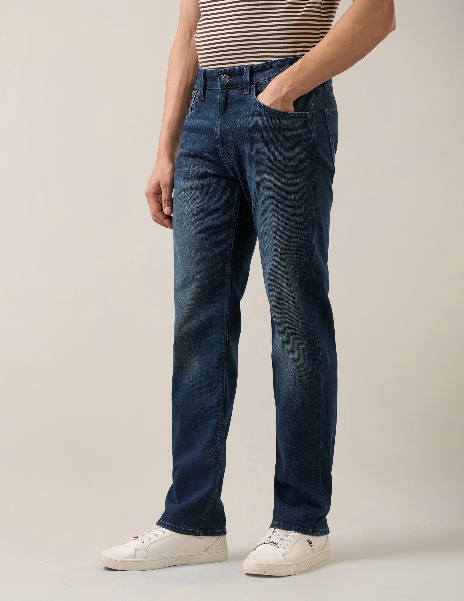 Mason Regular Straight Fit Blue Jeans Dark Blue - U.S. Polo Assn. India | Large
