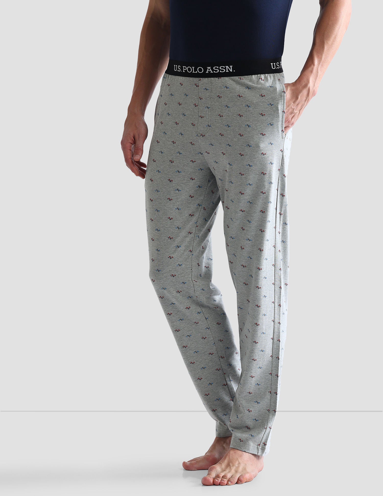 All Over Print OELP3 Lounge Pants - Pack Of 1 Grey - U.S. POLO ASSN. | Large