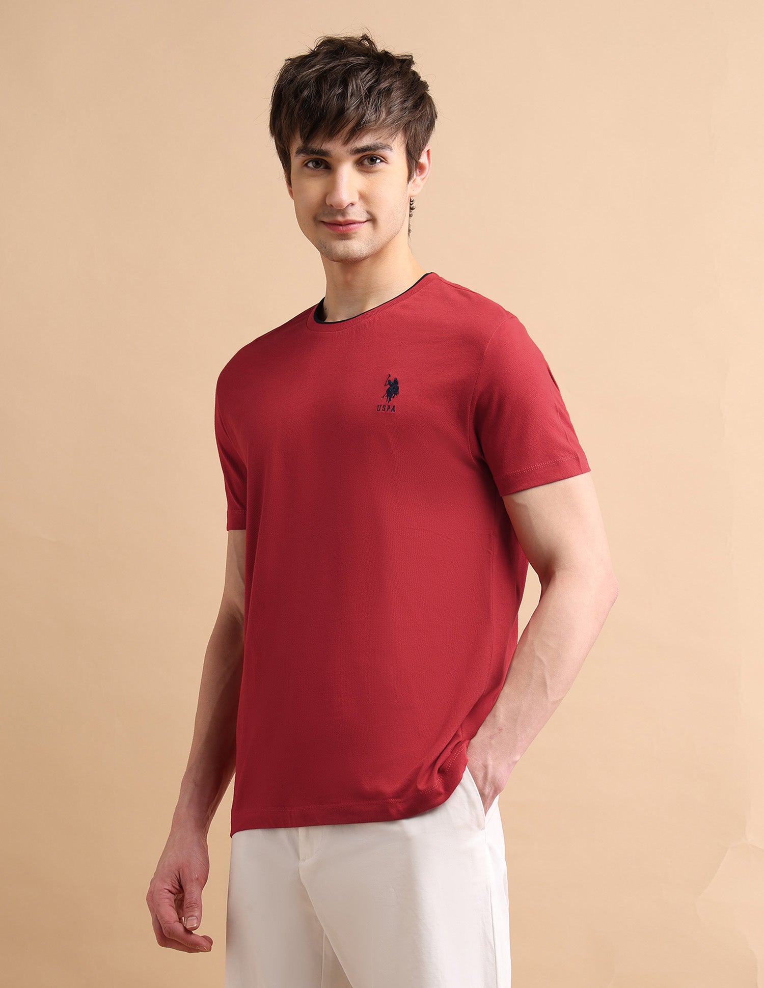 Stretchy Tipped T-Shirt Red - U.S. POLO ASSN. | Large