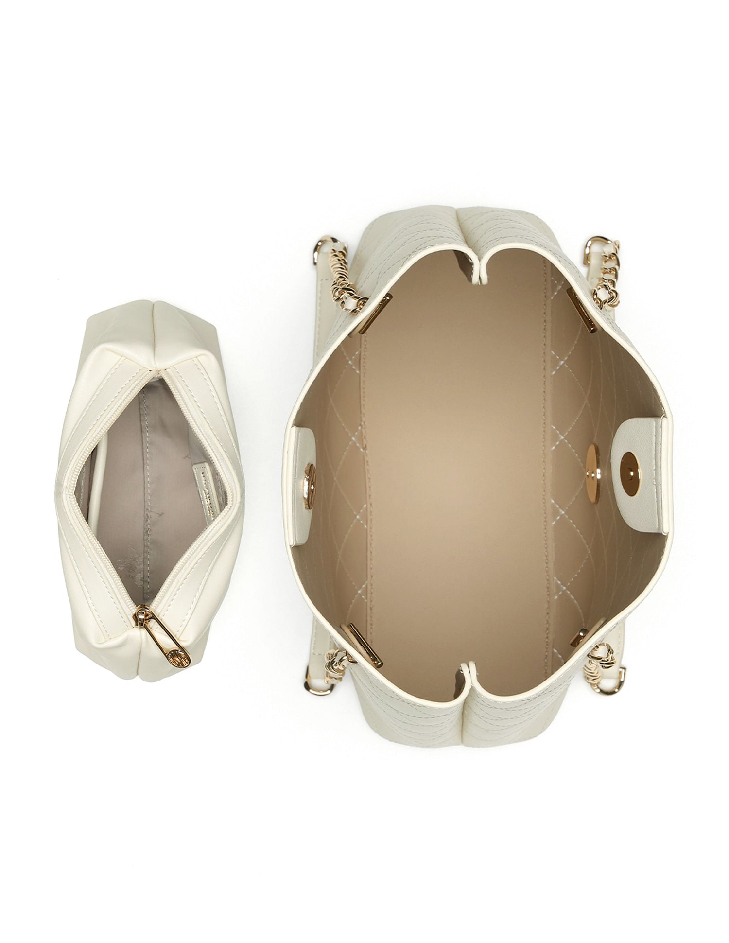 Jess Textured Tote With Sling Bag Off White - U.S. POLO ASSN. | Large