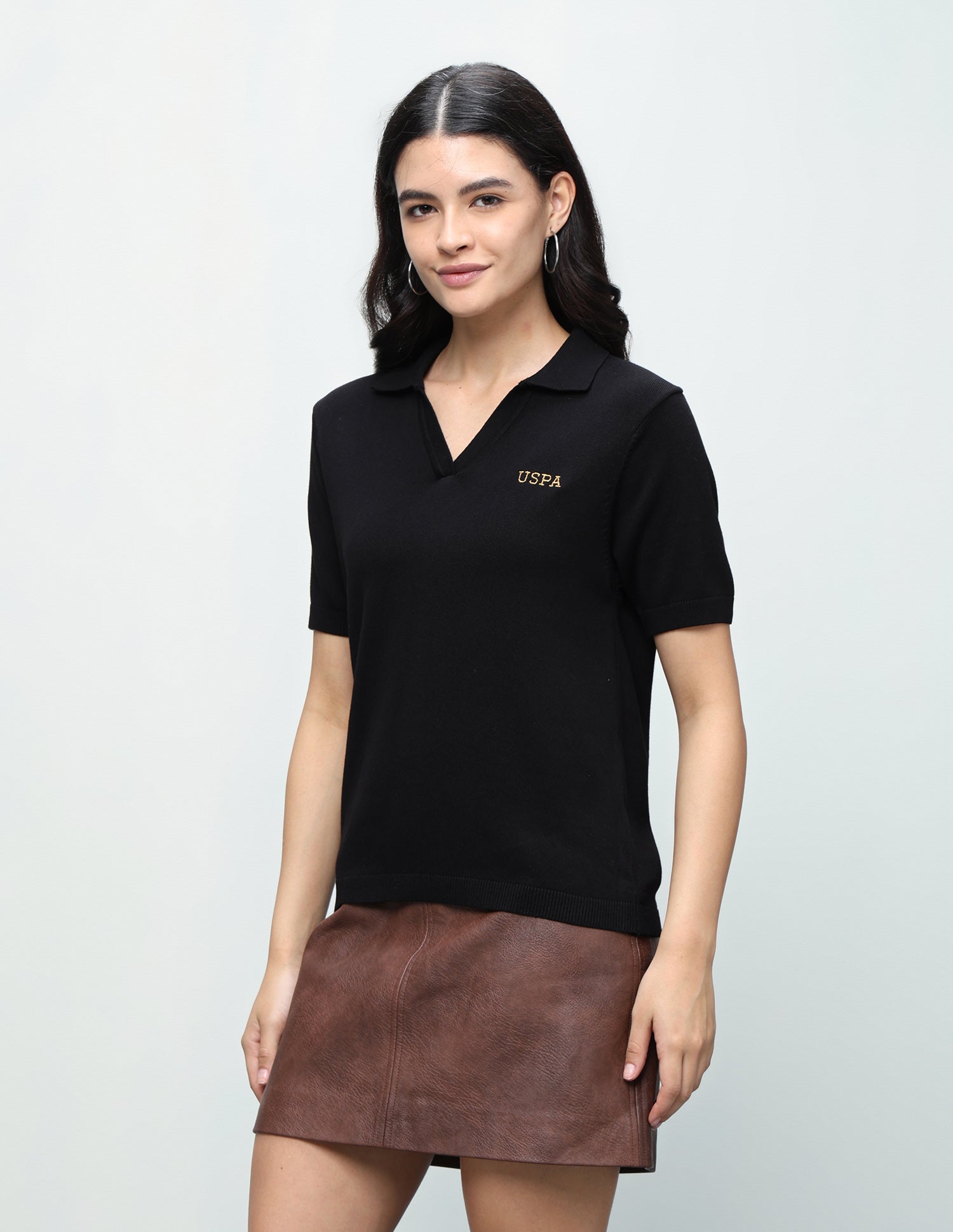 Solid Relaxed Fit Top Black - U.S. Polo Assn. India | Large