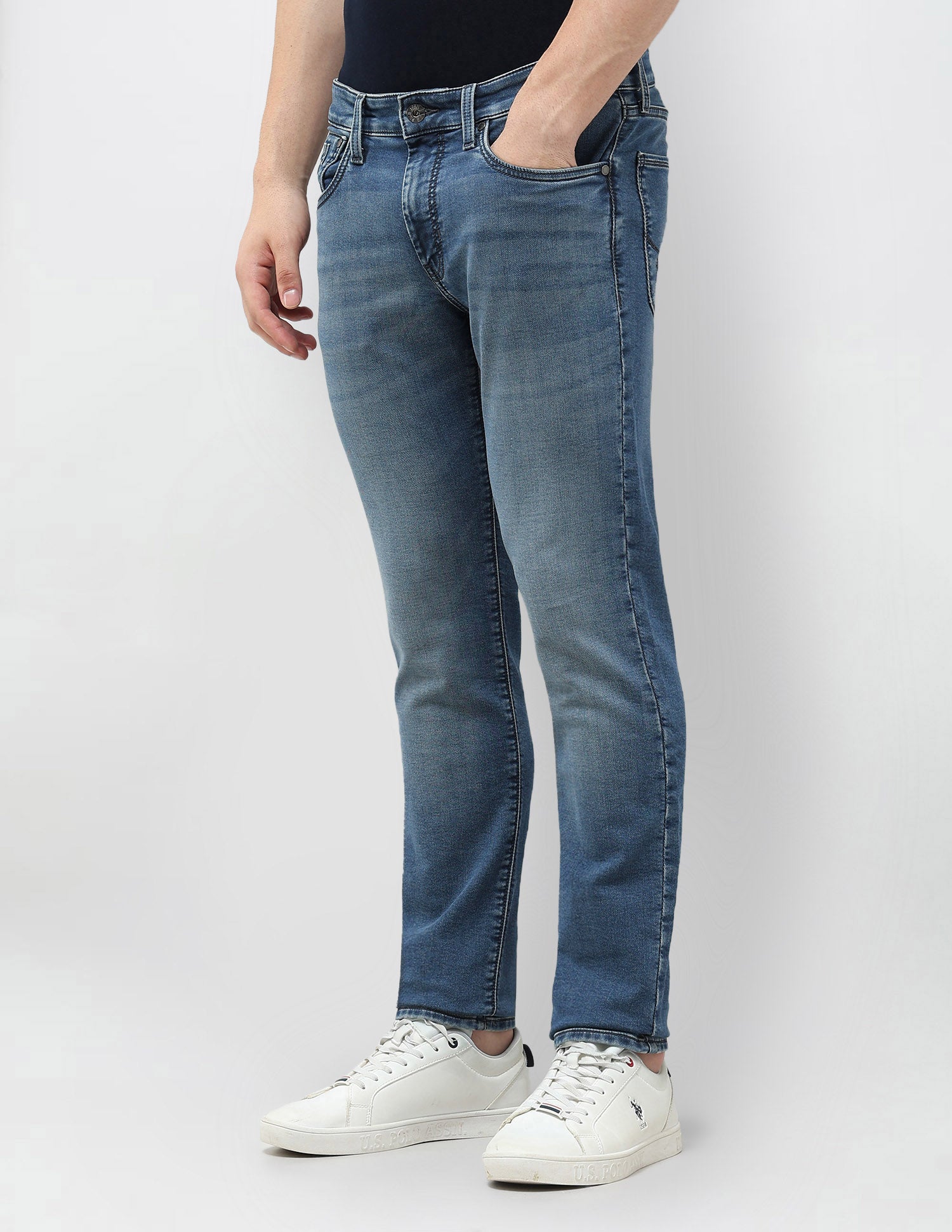 Brandon Slim Tapered Fit Blue Jeans Blue - U.S. POLO ASSN. | Large