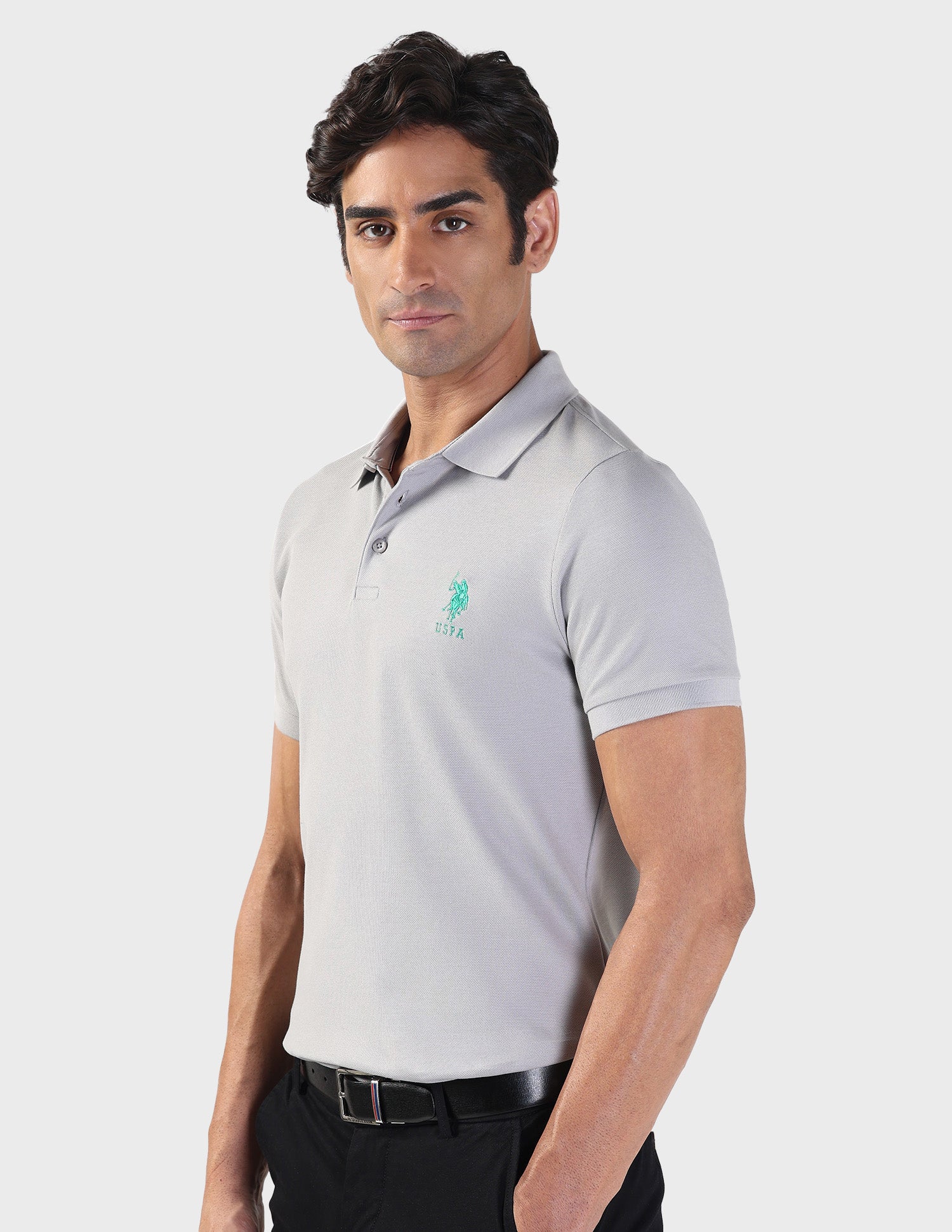 Liquid Cotton Slim Polo Shirt Grey - U.S. POLO ASSN. | Large