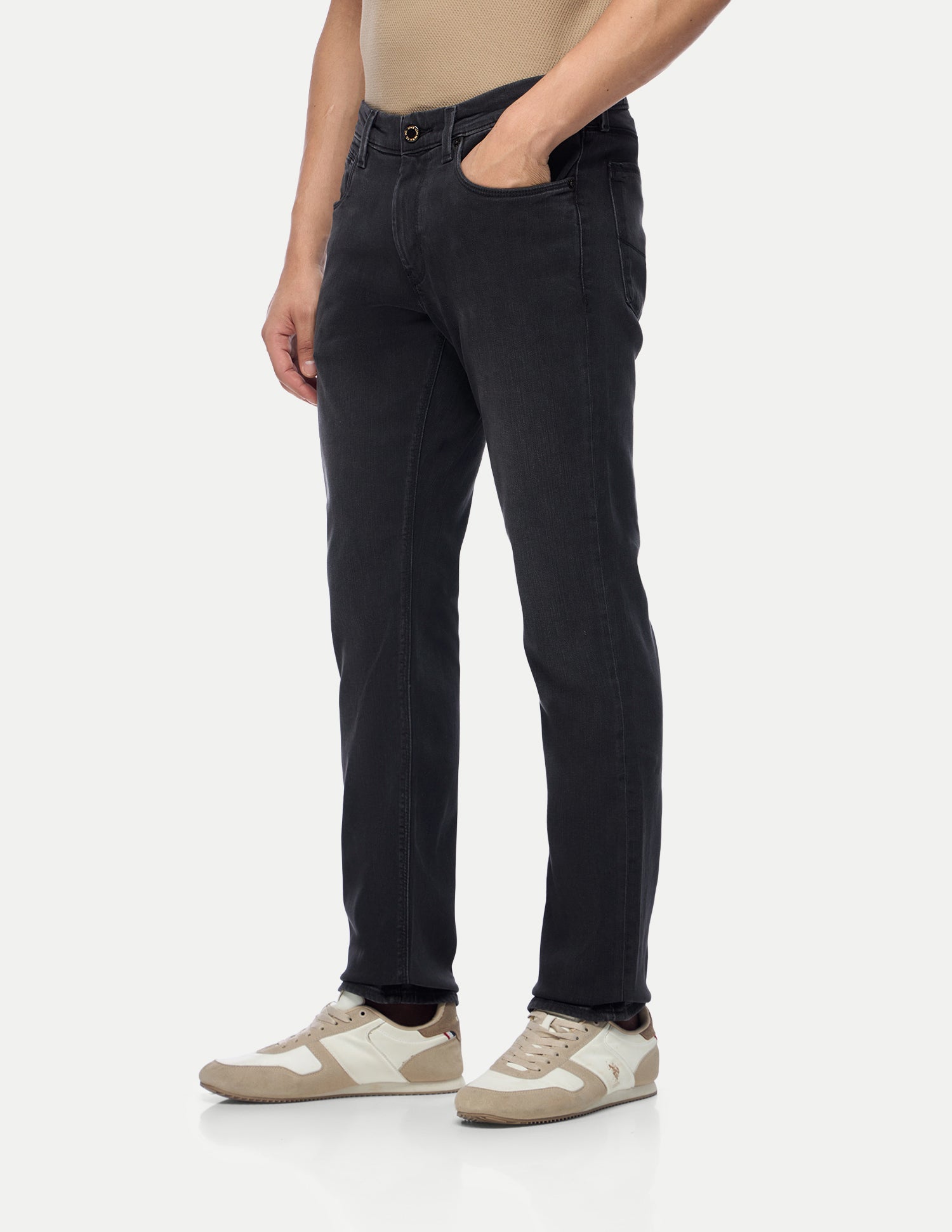 Brandon Slim-Tapered Fit Black Jeans Washed Black - U.S. Polo Assn. India | Large