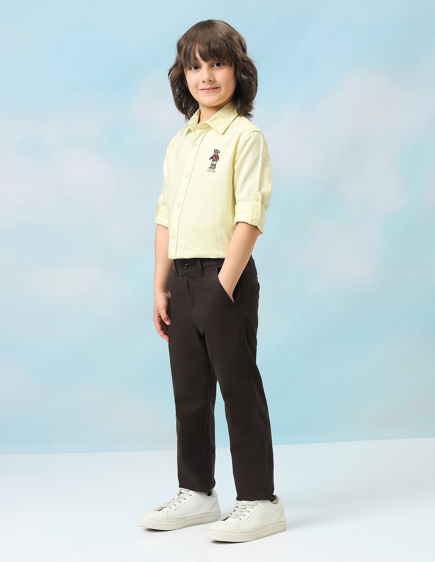 Mid Rise Twill Trousers Dark Brown - U.S. Polo Assn. India | Large