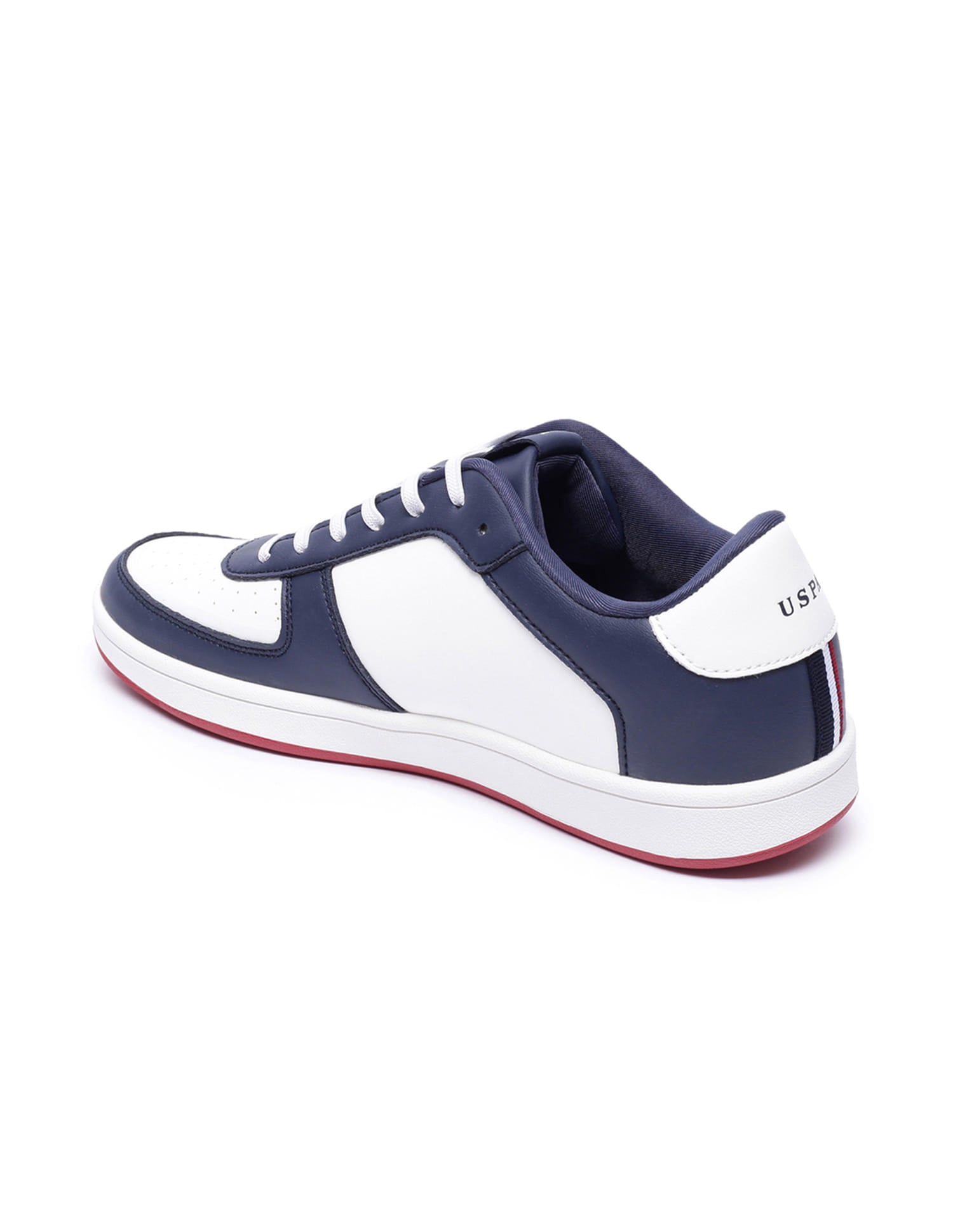 Colour Block Perforated Rein Sneakers Dark Blue and White - U.S. Polo Assn. India | Large
