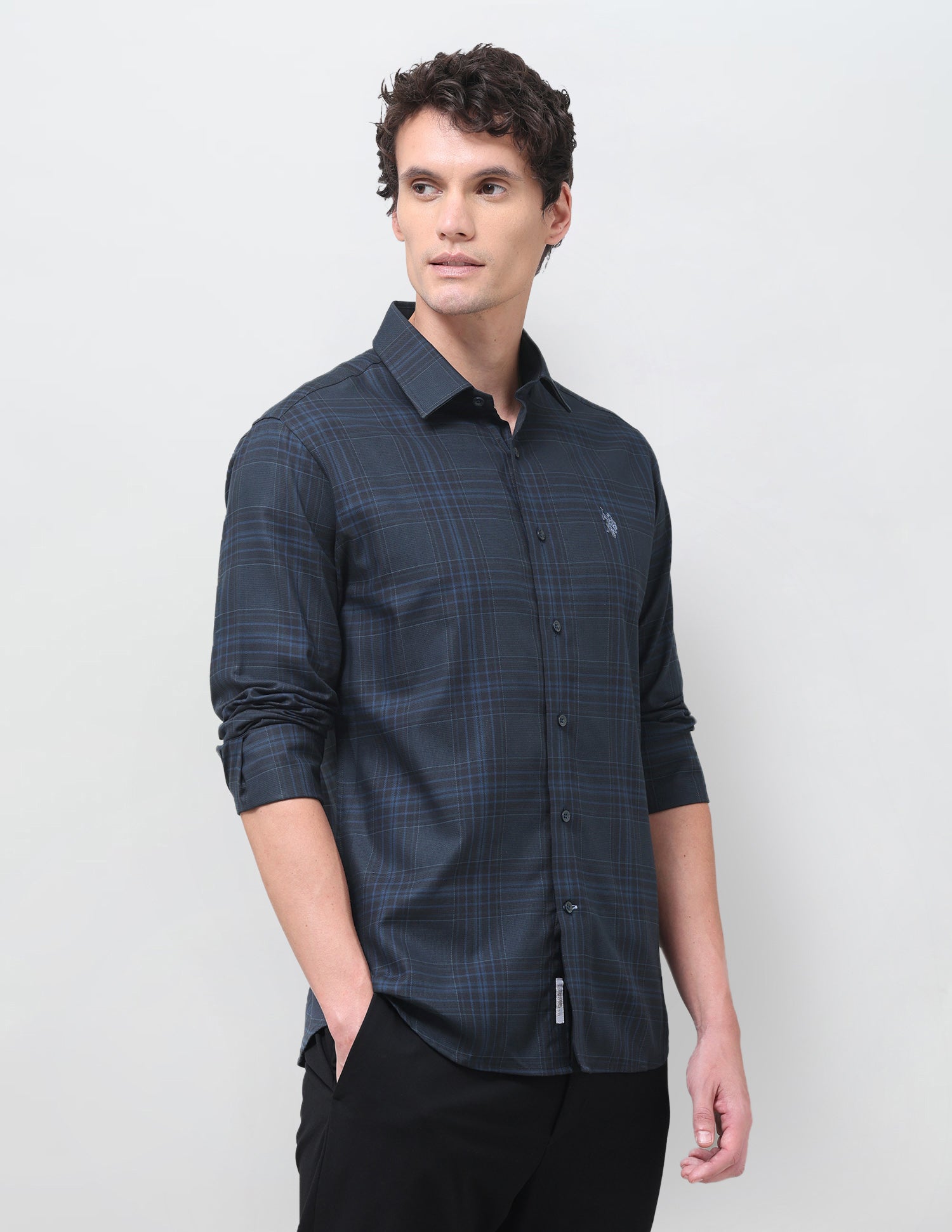 Tartan Checked Twill Shirt Navy - U.S. Polo Assn. India | Large