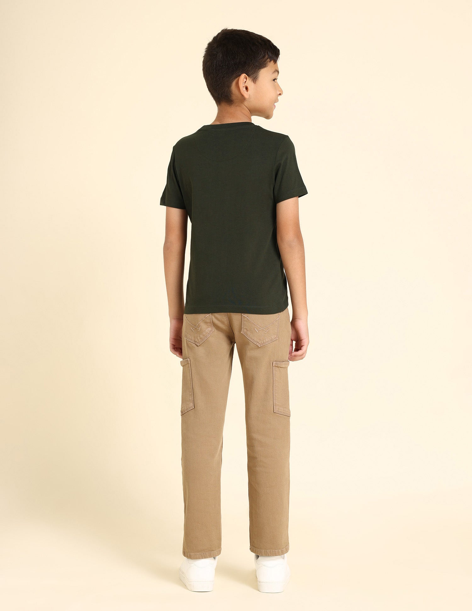 Boys Reflective Print T-Shirt Dark Olive - U.S. Polo Assn. India | Large