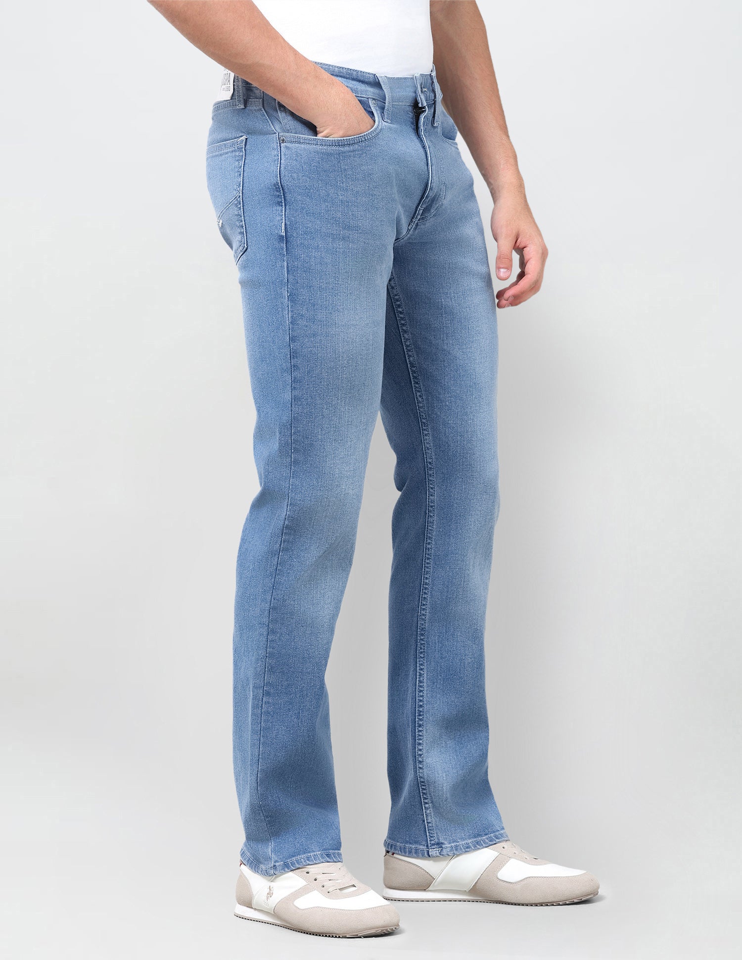 Harold Slim Straight Fit Blue Jeans Light Blue - U.S. Polo Assn. India | Large