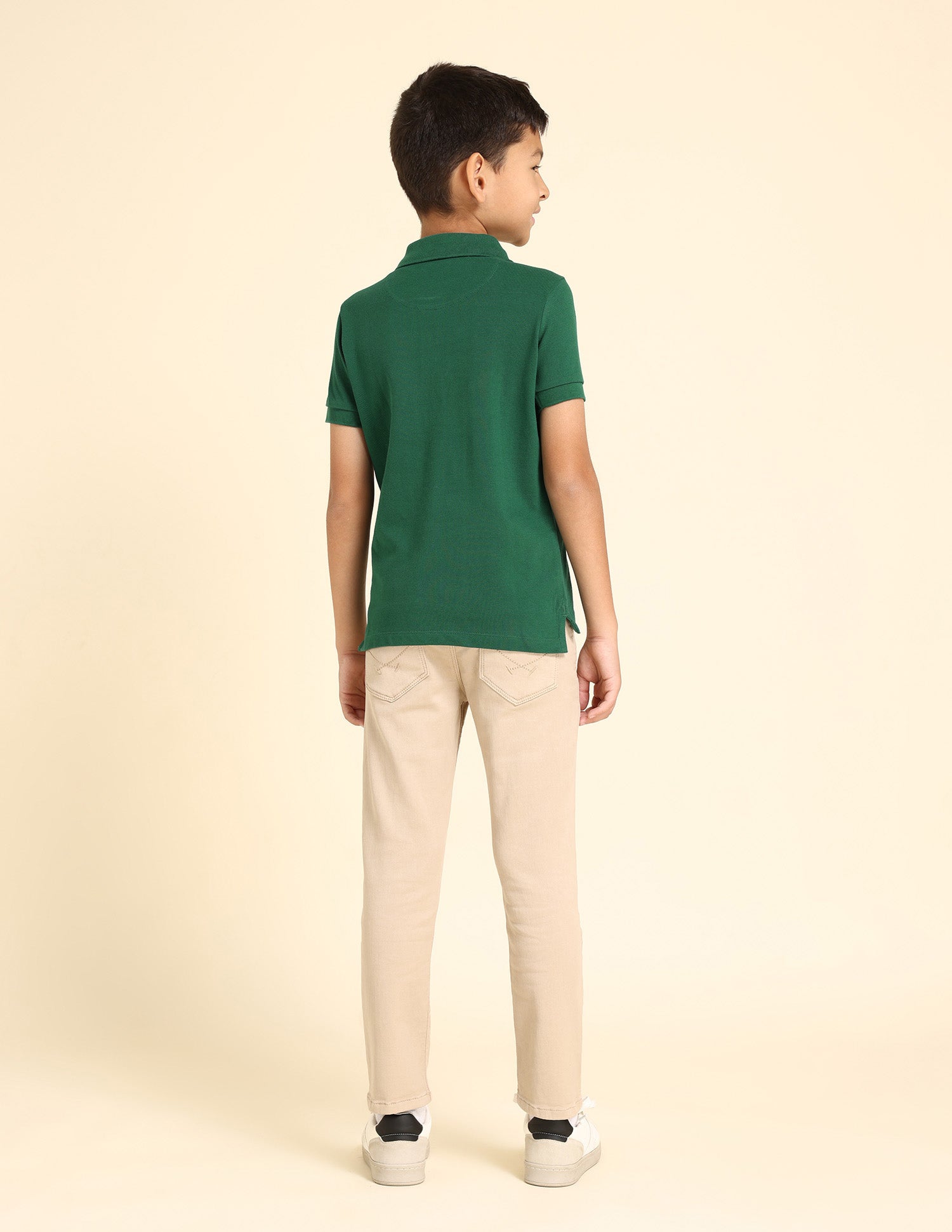 Boys Brand Print Cotton Polo Shirt Green - U.S. POLO ASSN. | Large