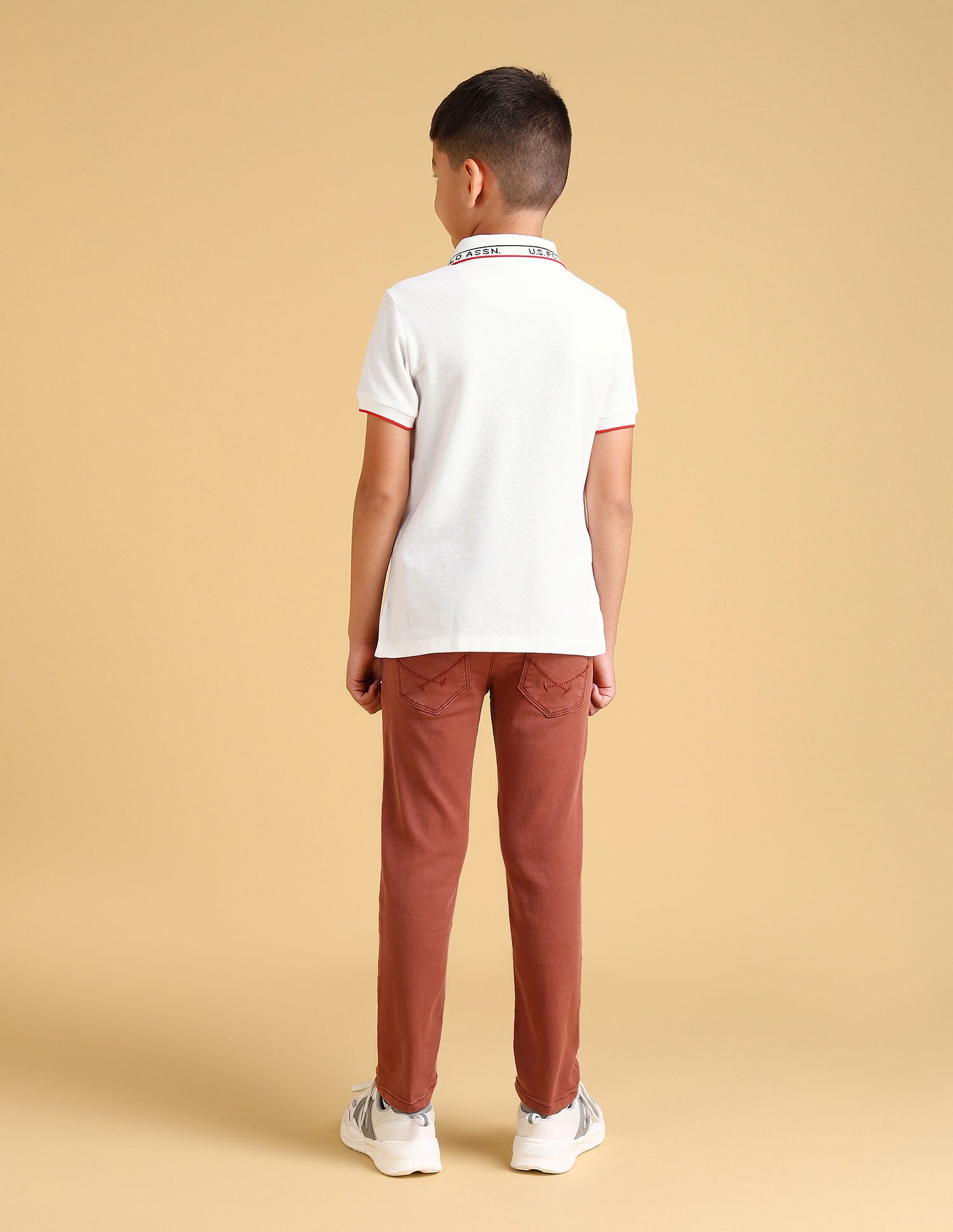 Boys Regular Fit Polo Shirt White - U.S. Polo Assn. India | Large