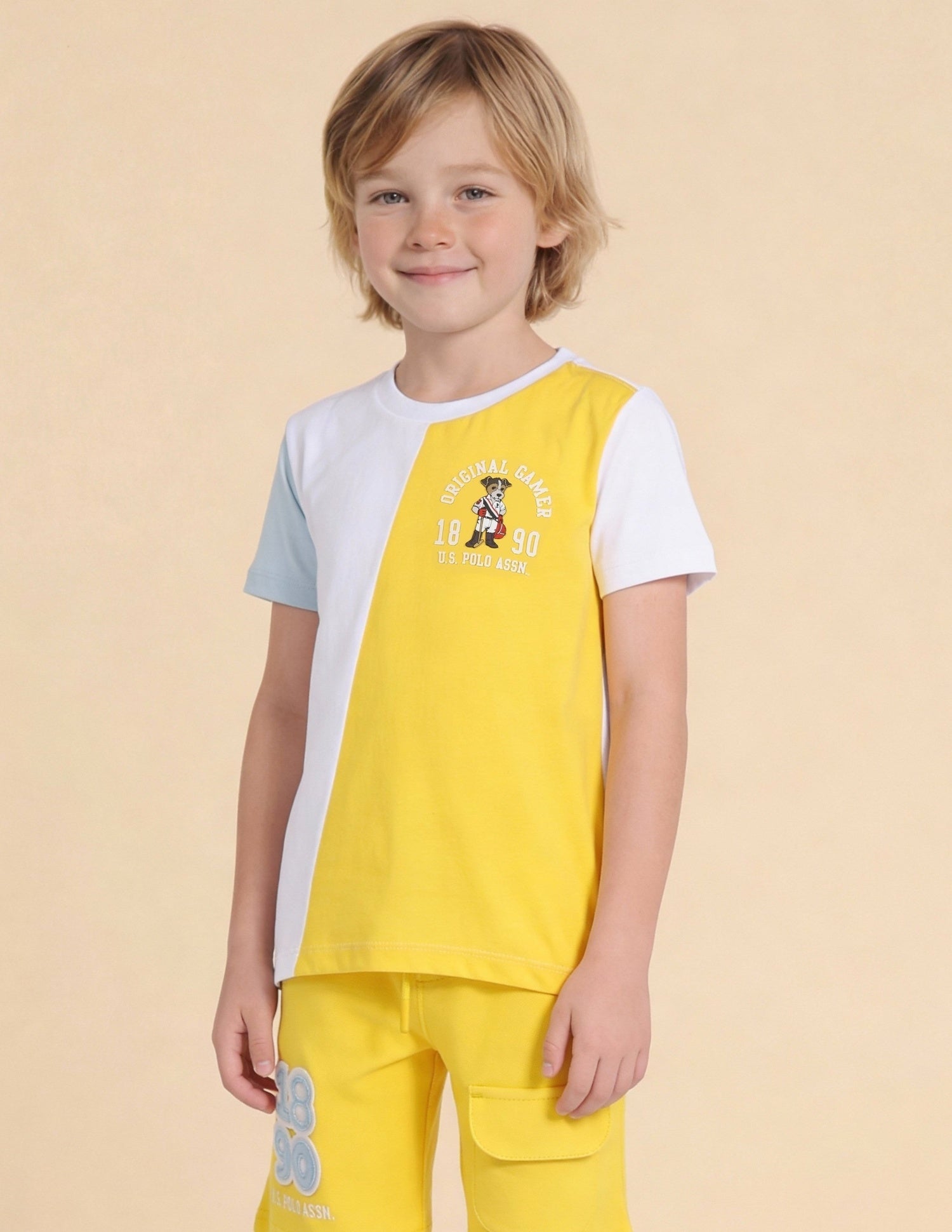 Colour Blocked Regular Fit T-Shirt Yellow - U.S. Polo Assn. India | Large