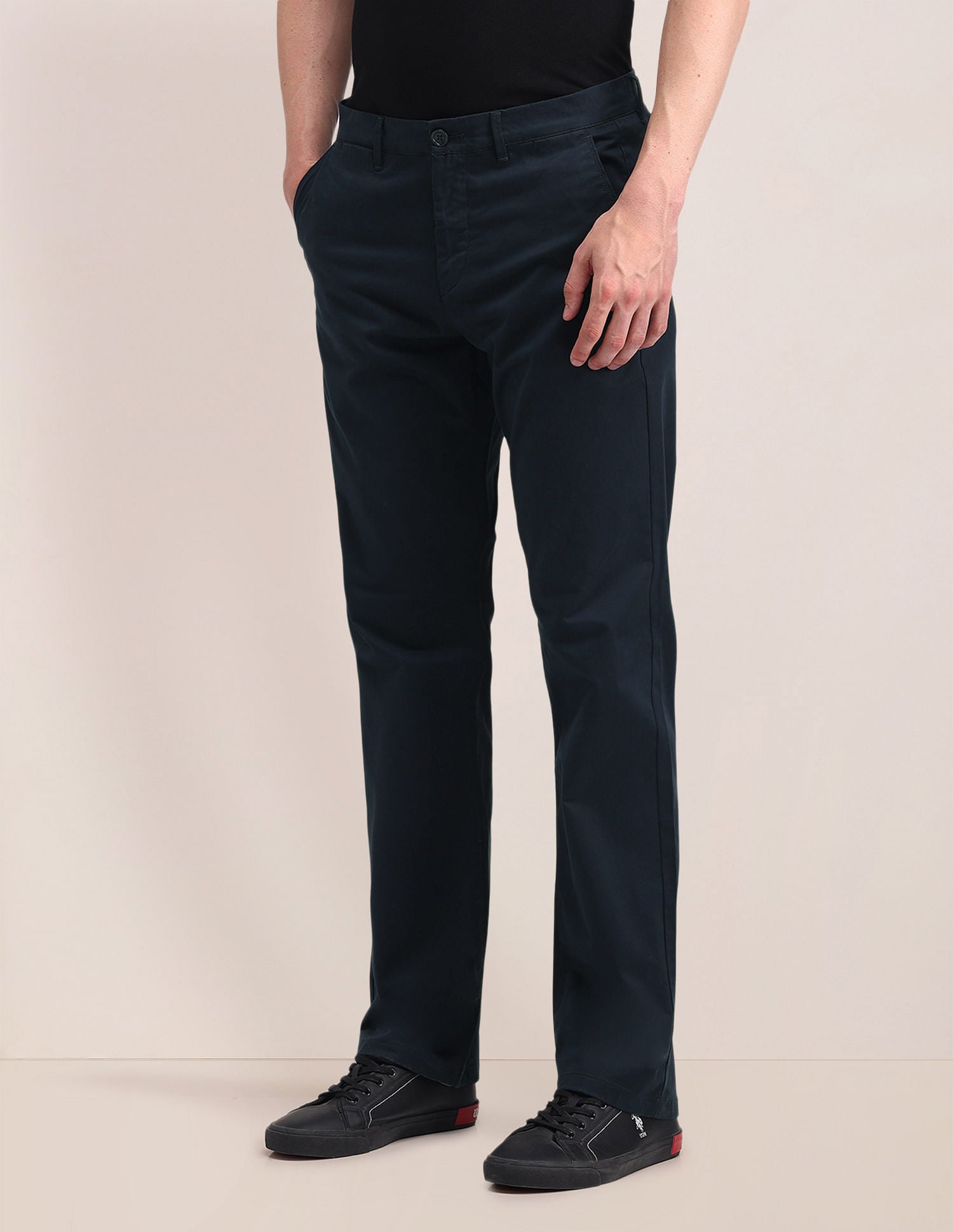 Mid Rise Straight Fit Trousers Blue - U.S. POLO ASSN. | Large