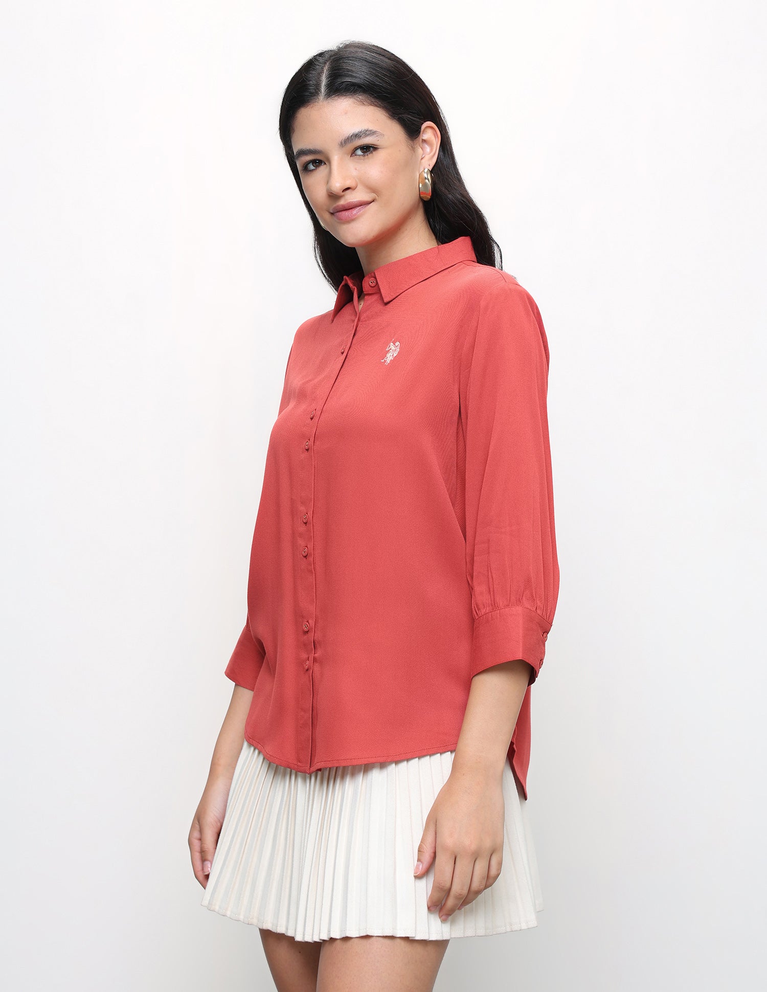 Solid Relaxed Fit Shirt Rust - U.S. Polo Assn. India | Large