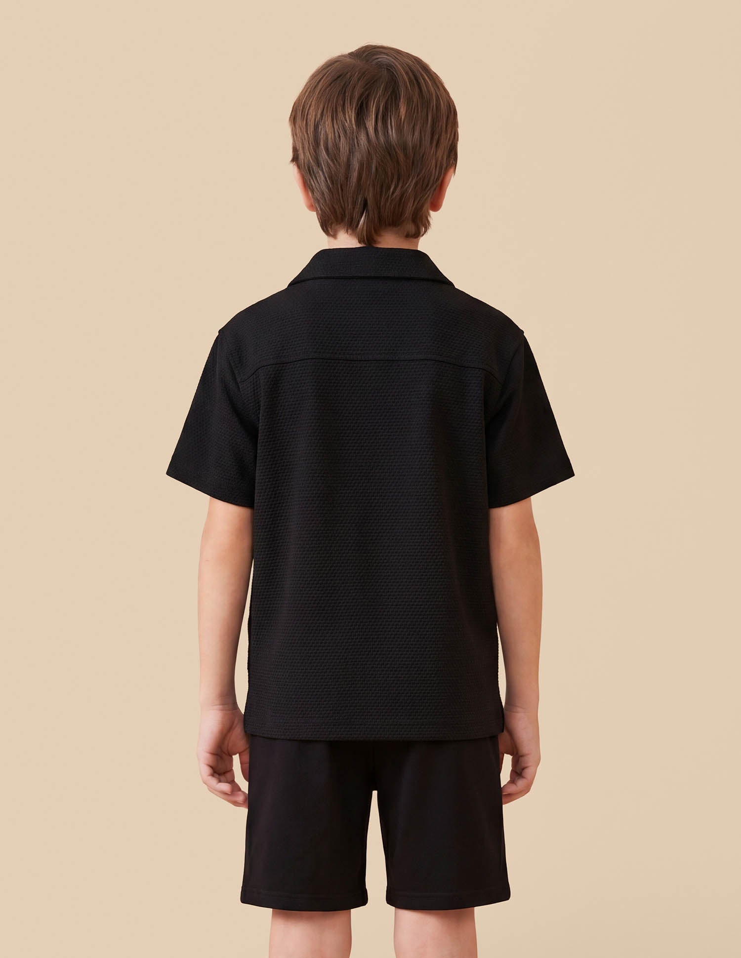 Boxy Fit Seersucker Shirt Black - U.S. Polo Assn. India | Large