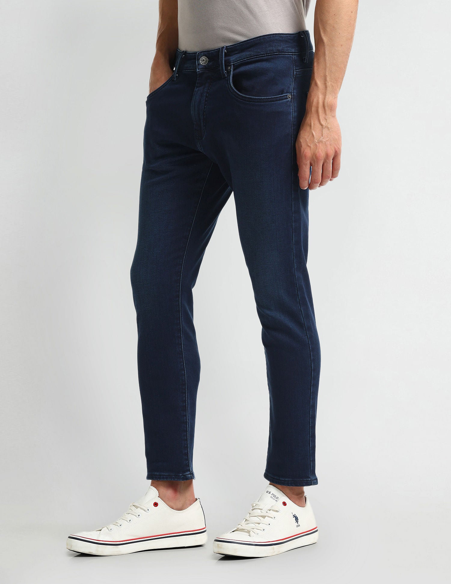 Henry Tapered Cropped Fit Blue Jeans Dark-Blue - U.S. Polo Assn. India | Large