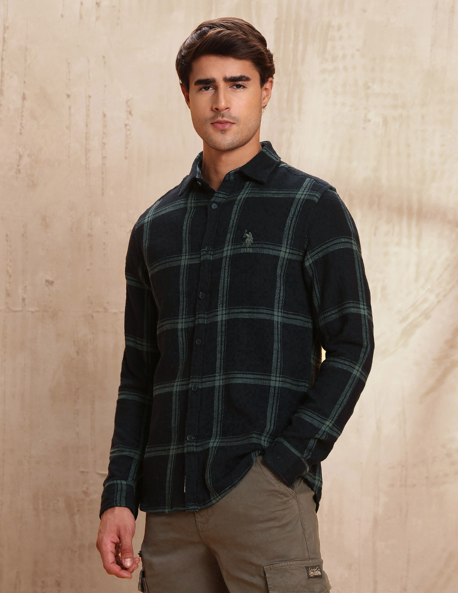 Pure Cotton Slim Fit Shirt Black - U.S. POLO ASSN. | Large