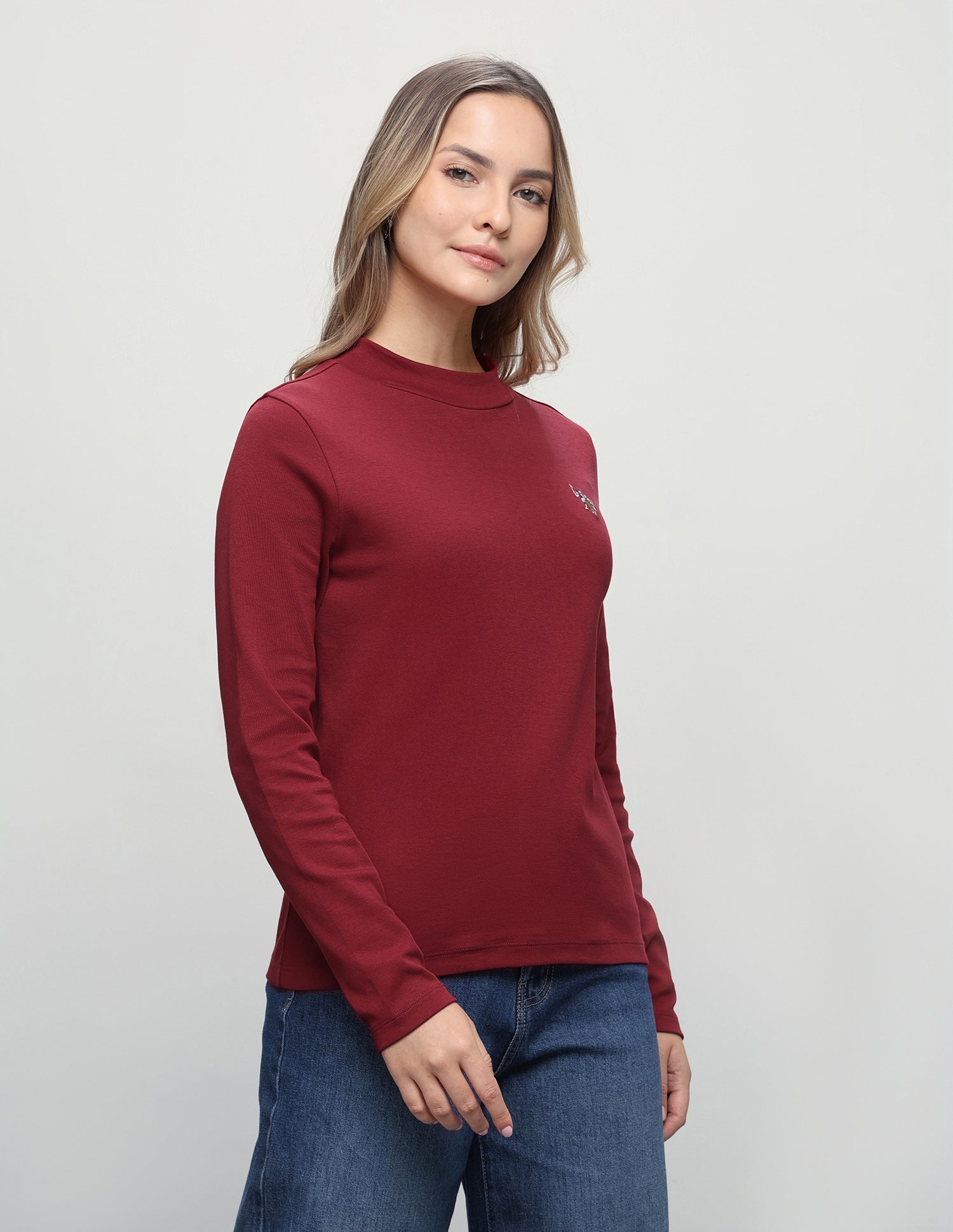 Solid Regular Fit T-Shirt Dark Red - U.S. Polo Assn. India | Large