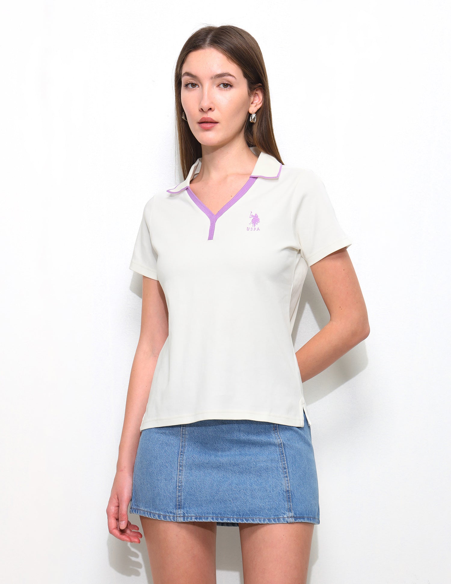 Solid Regular Fit Polo Shirt Off White - U.S. Polo Assn. India | Large