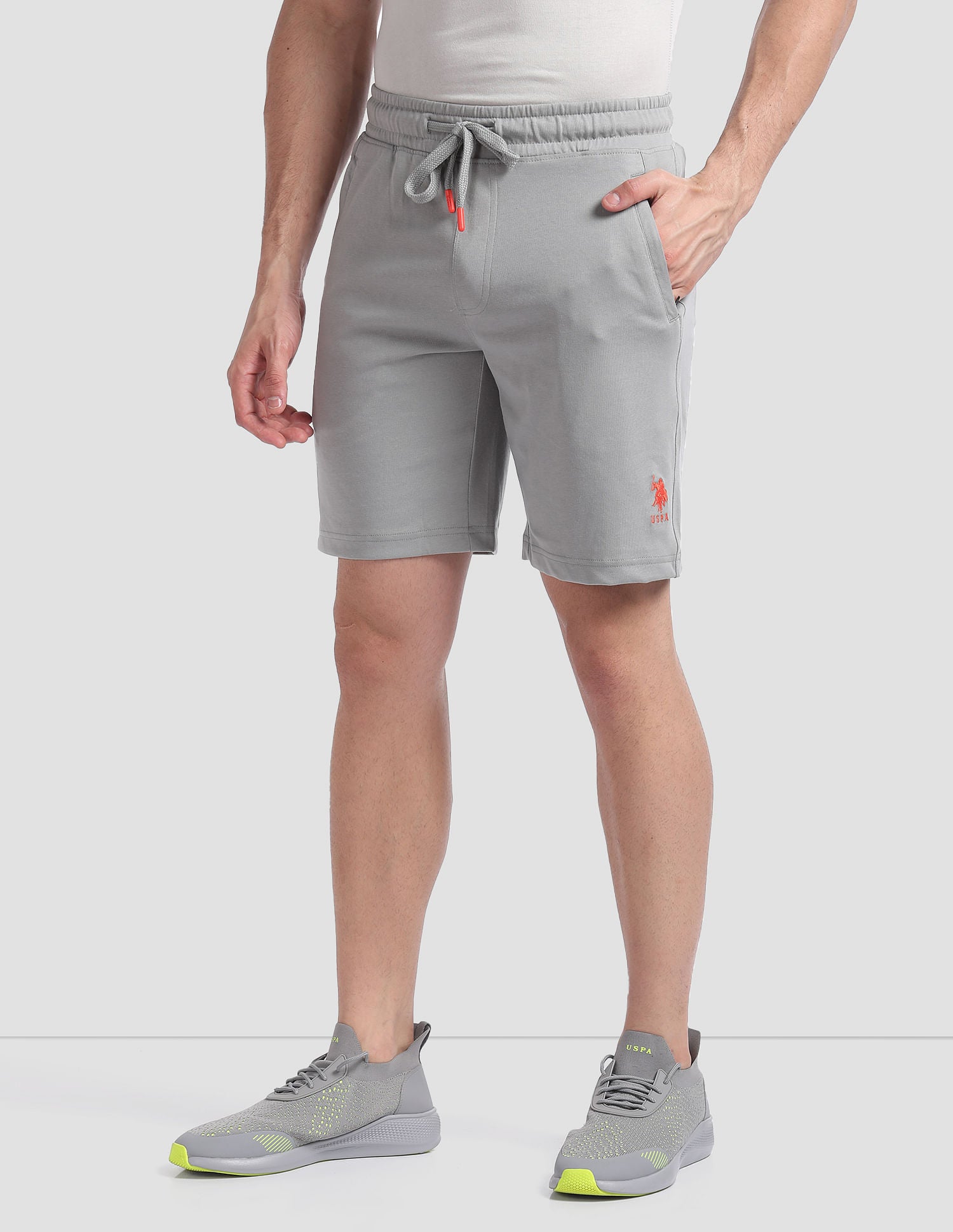 Solid Active AS001 Lounge Shorts - Pack Of 1 Ghost Grey - U.S. POLO ASSN. | Large