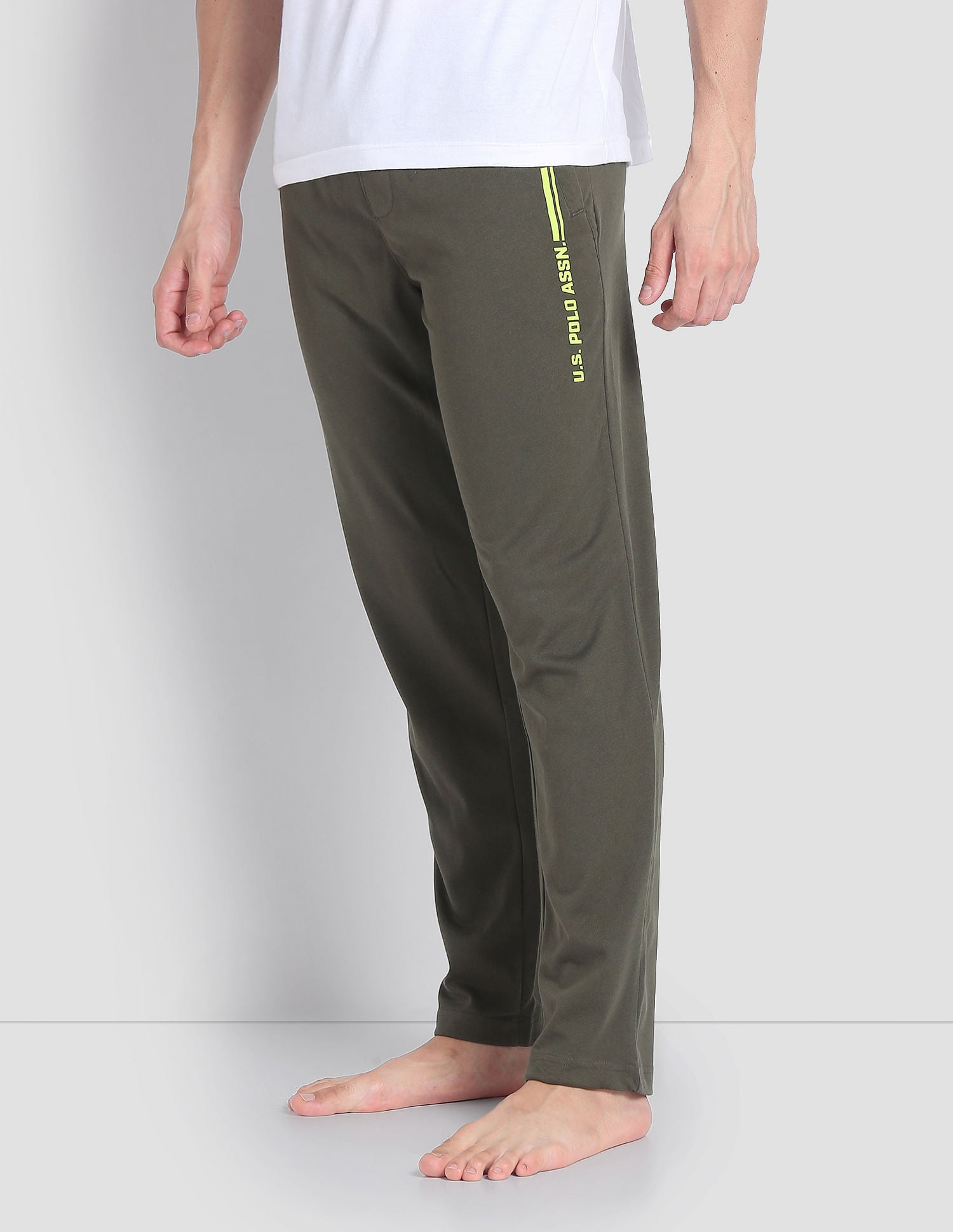 Mid Rise LR004 Lounge Track Pants - Pack Of 1 Olive - U.S. POLO ASSN. | Large