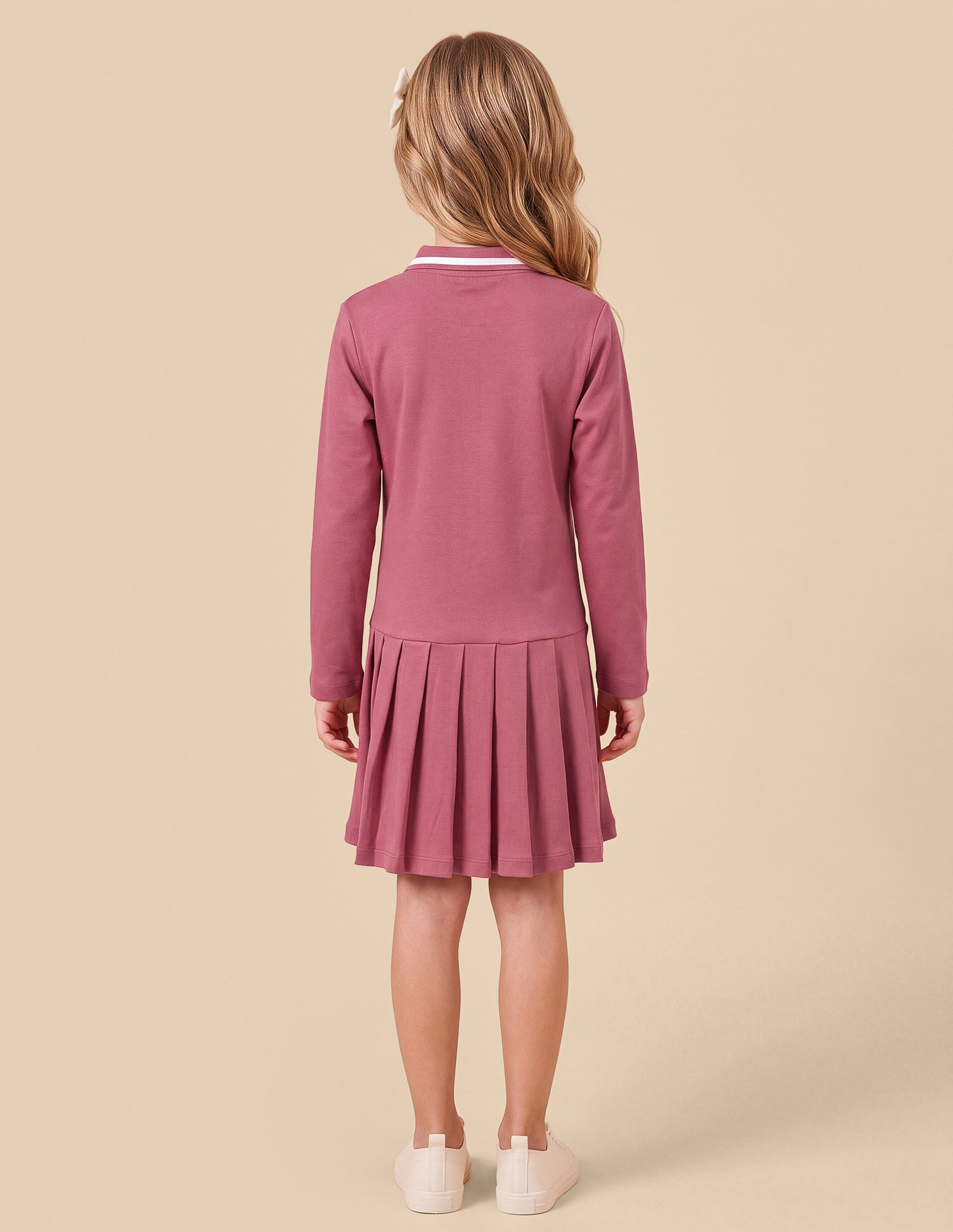 Solid Pleated Relaxed Fit T-Shirt Dress Red Rust - U.S. Polo Assn. India | Large