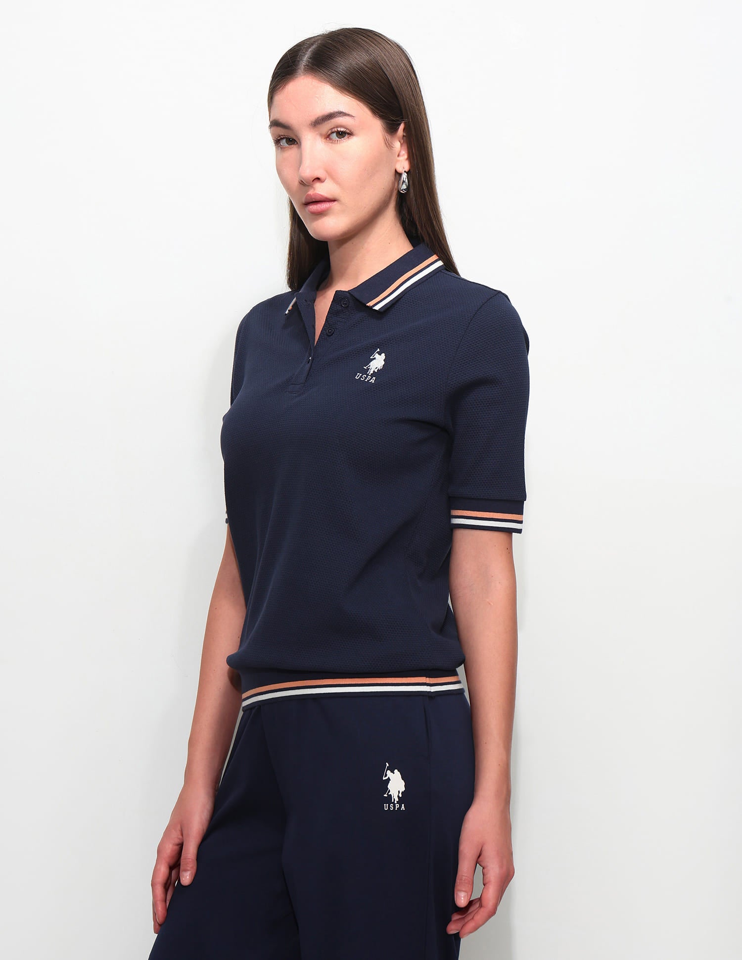 Relaxed Fit Solid Polo Shirt Blue - U.S. Polo Assn. India | Large