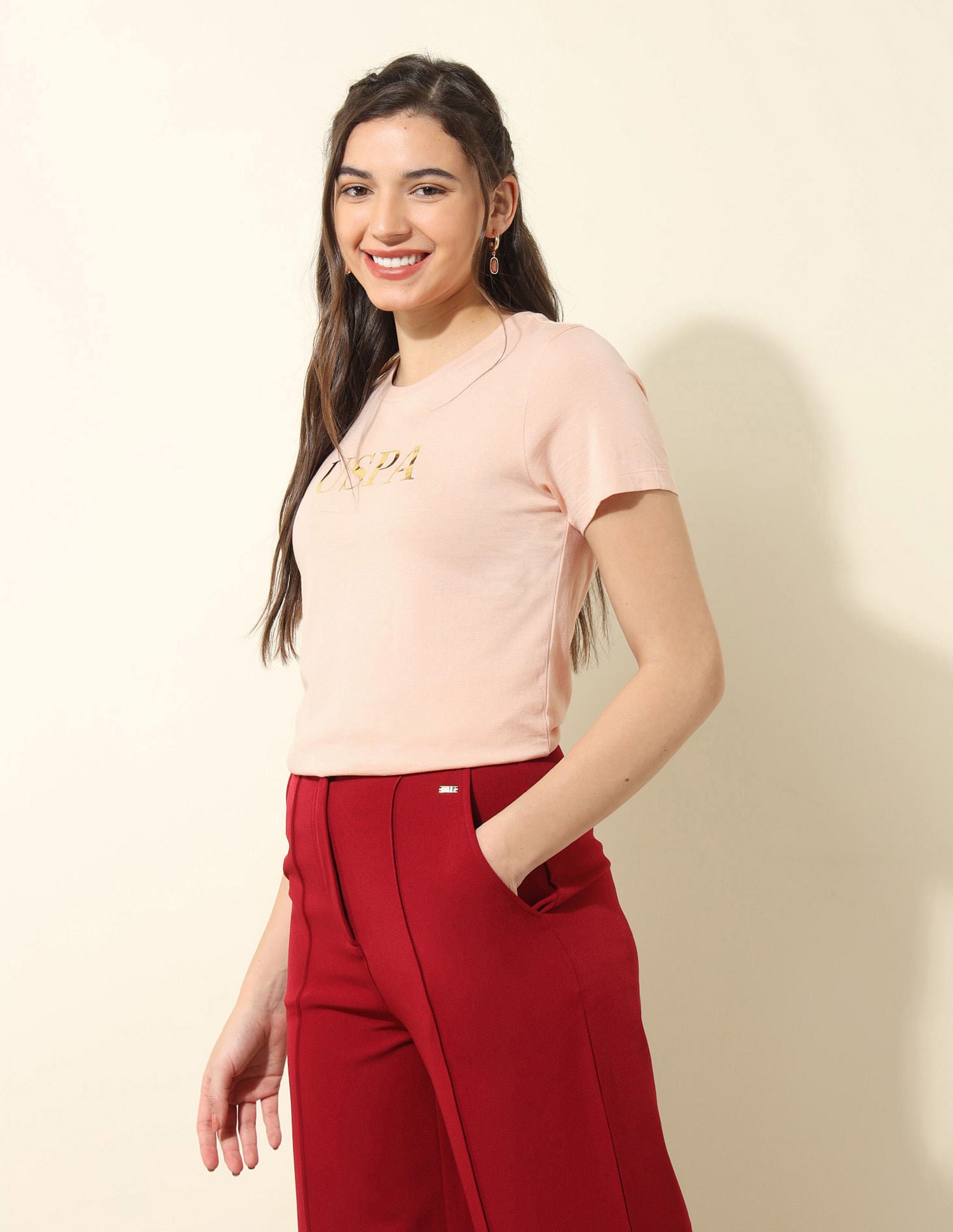 Regular Fit Brand Printed T-Shirt Pink - U.S. POLO ASSN. | Large