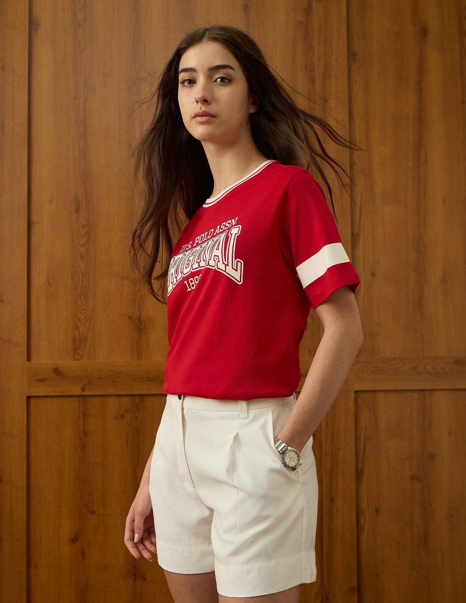 Brand Printed Boxy Fit T-Shirt Red - U.S. POLO ASSN. | Large