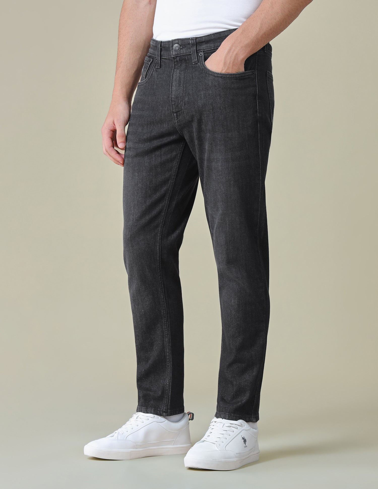 Cole Comfort Cropped Fit Black Jeans Black - U.S. Polo Assn. India | Large