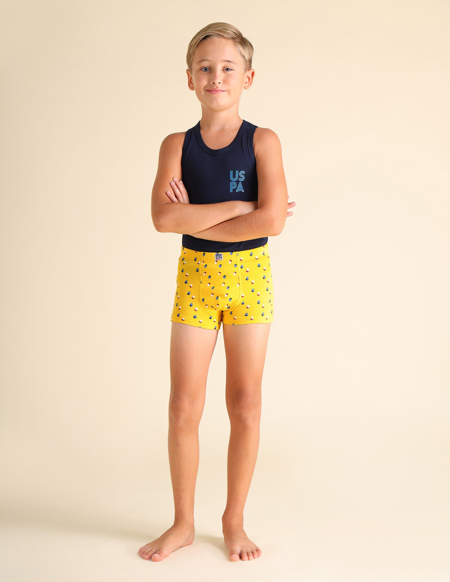 Brand Print EKT05 Trunks - Pack Of 2 Yellow and Green - U.S. POLO ASSN. | Large