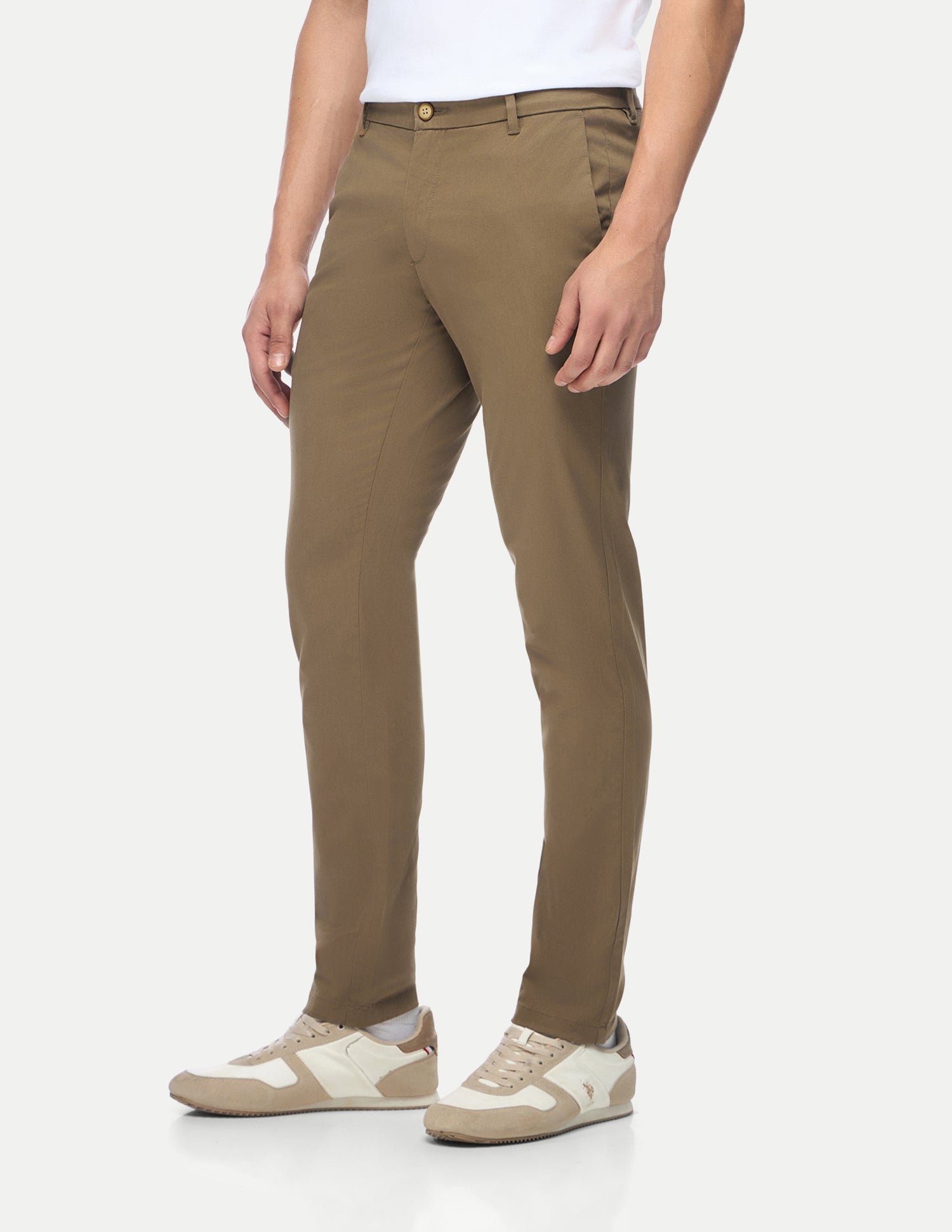 Austin Trim Regular Fit Twill Trousers Dark Khaki - U.S. Polo Assn. India | Large