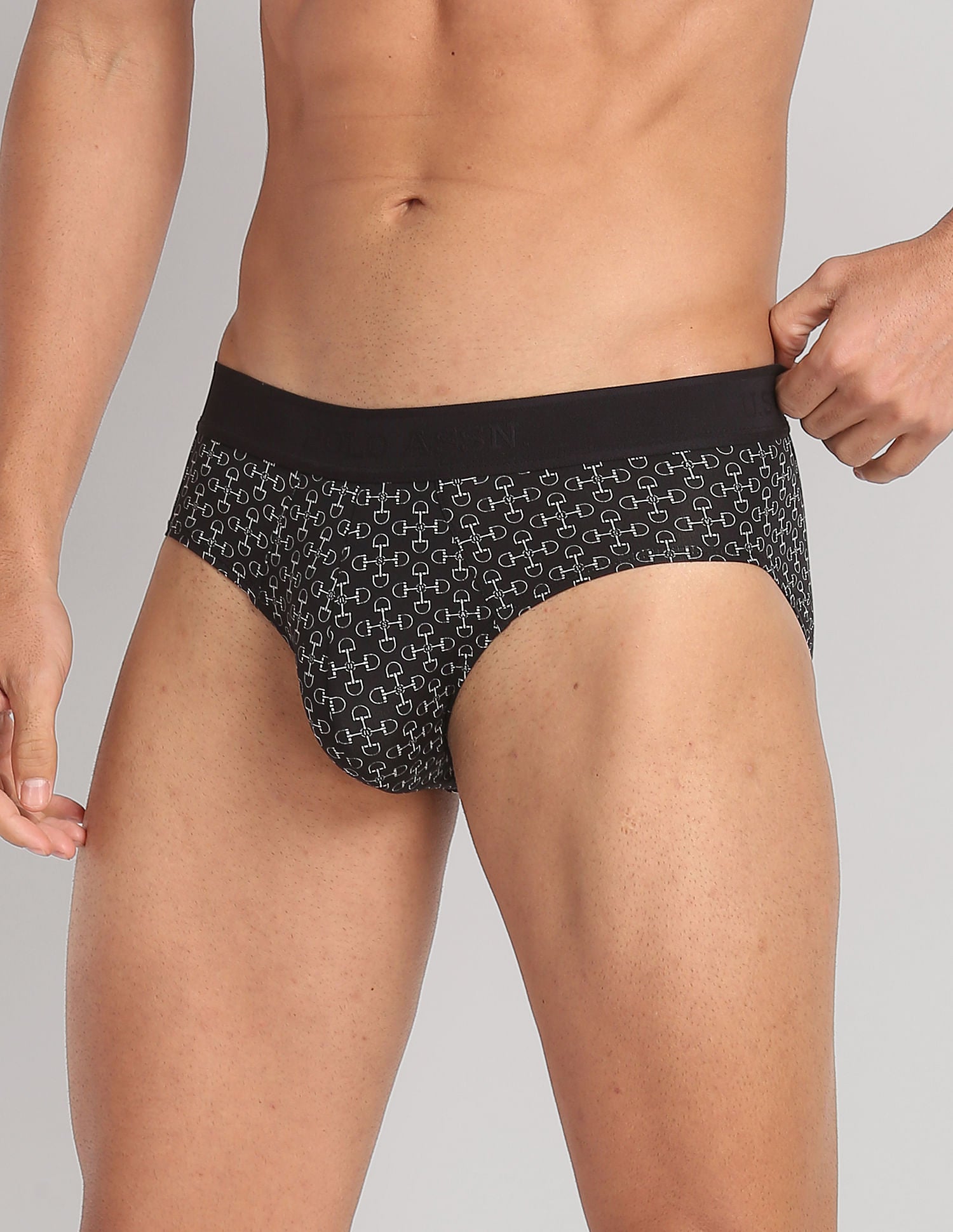Nylon Stretch Printed AB002 Active Briefs - Pack Of 1 Black - U.S. POLO ASSN. | Large