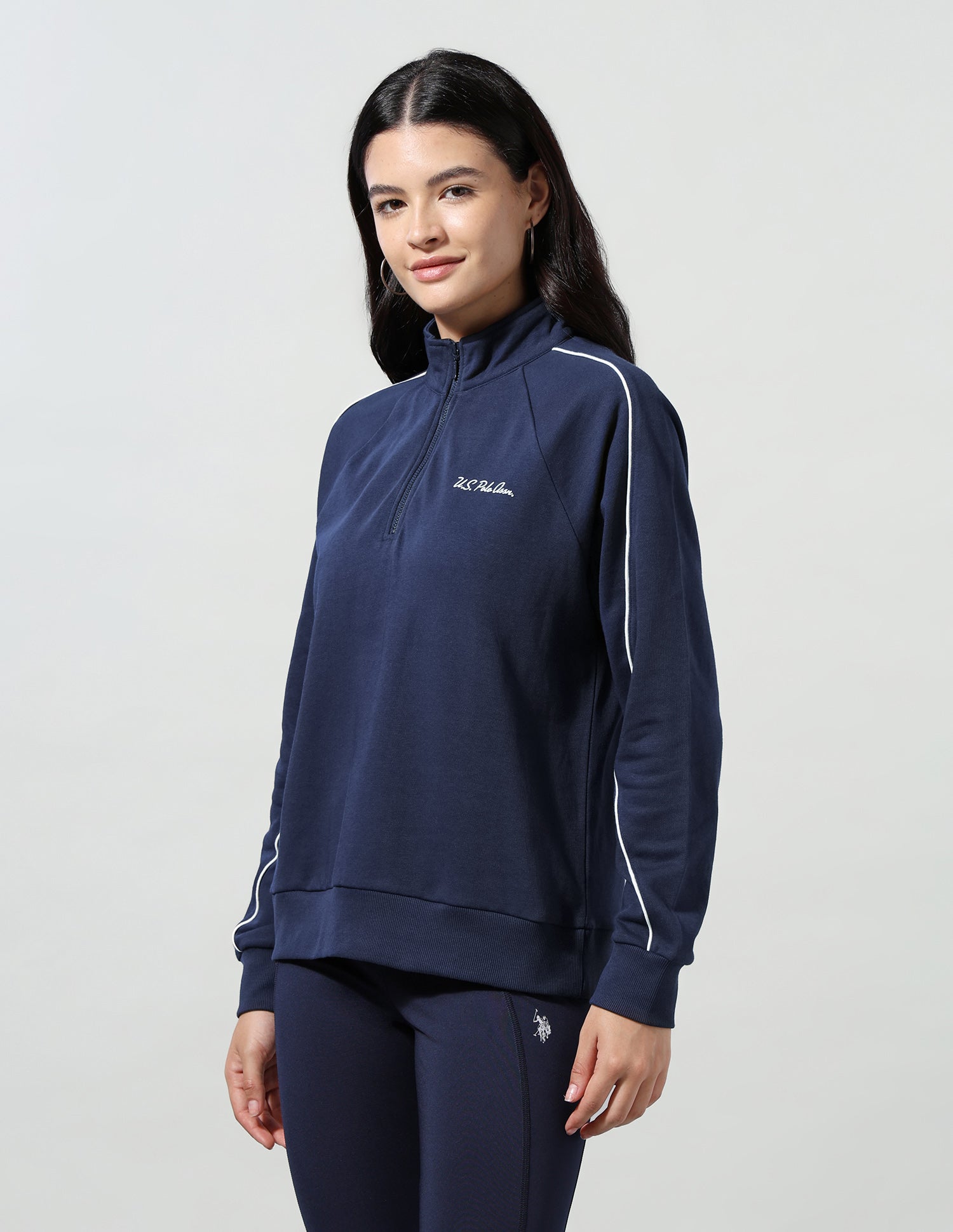 Solid Regular Fit Sweatshirt Navy - U.S. Polo Assn. India | Large