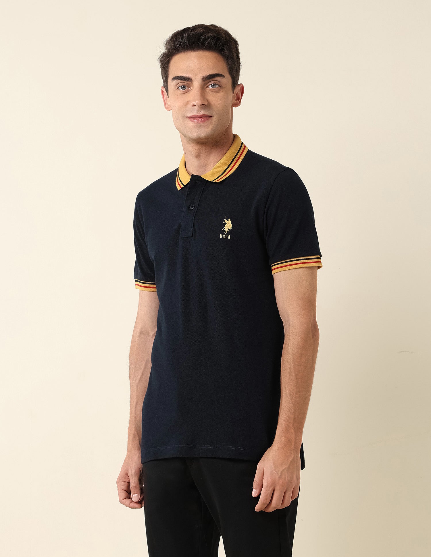 Pure Cotton Slim Fit Polo Shirt Navy - U.S. Polo Assn. India | Large