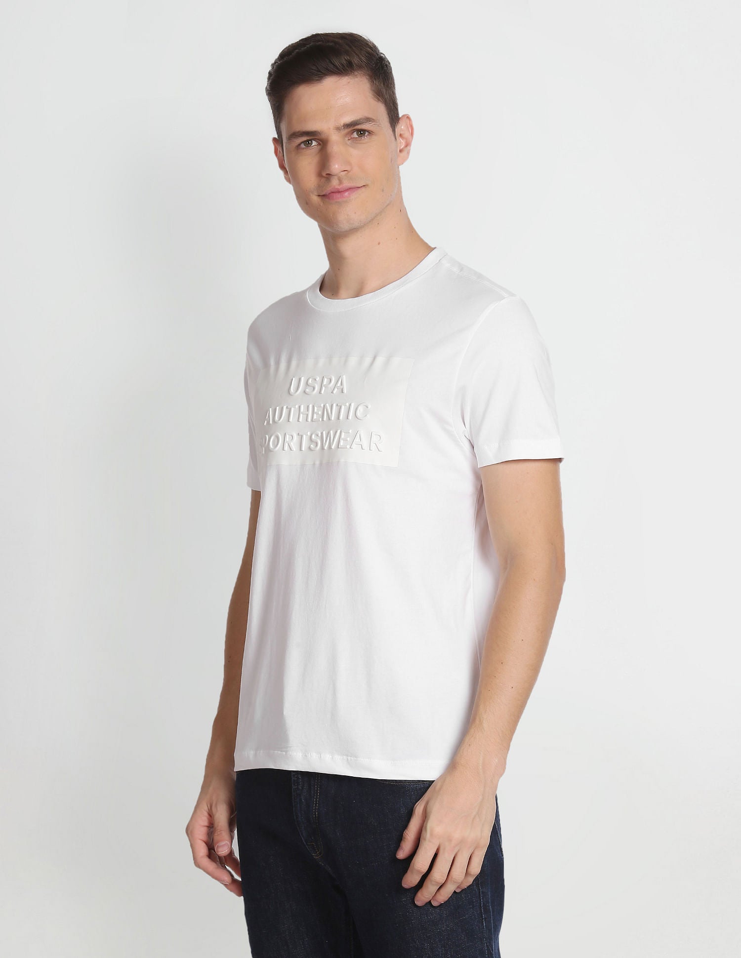 Crew Neck Slim Fit T-Shirt White - U.S. POLO ASSN. | Large