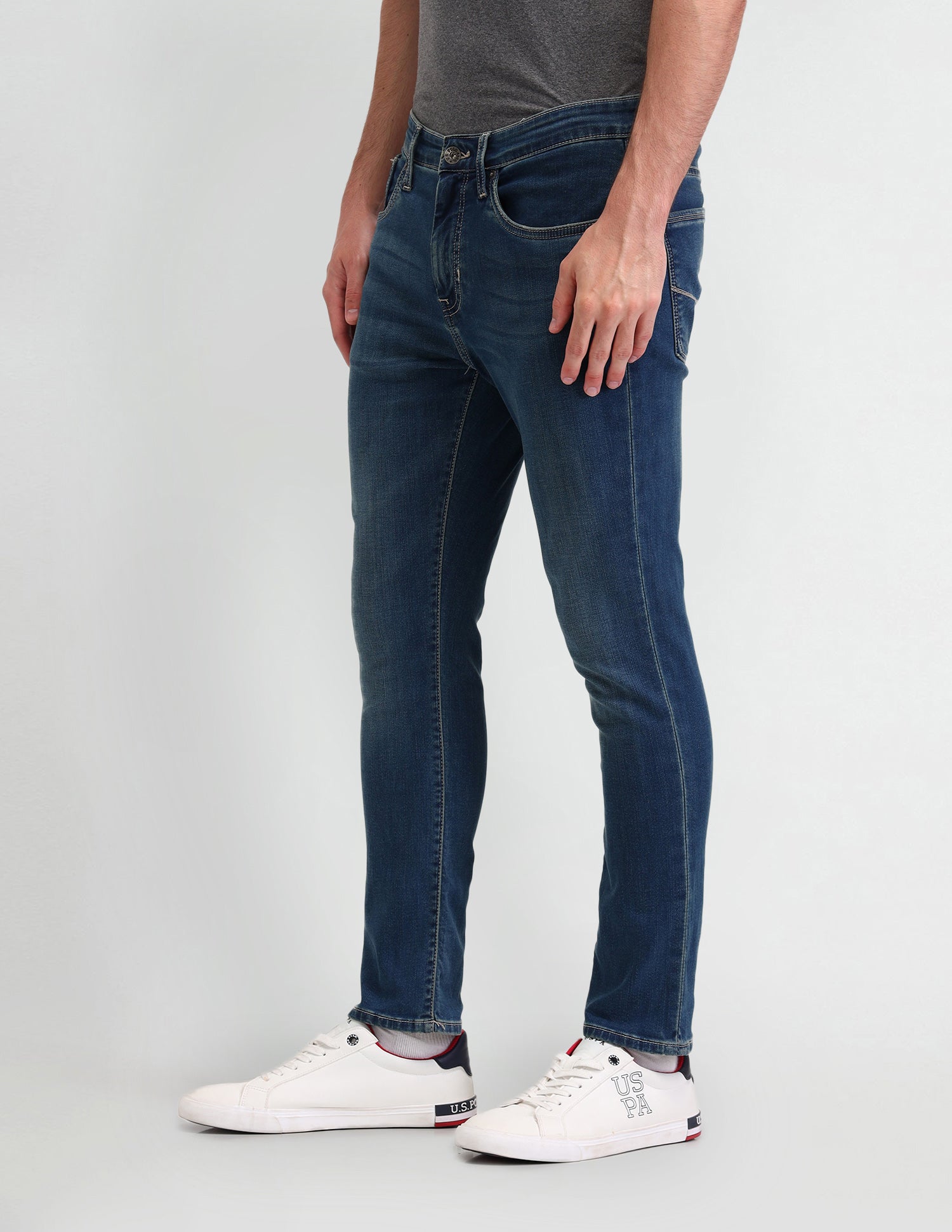 Henry Tapered Fit Cropped Blue Jeans Blue - U.S. POLO ASSN. | Large