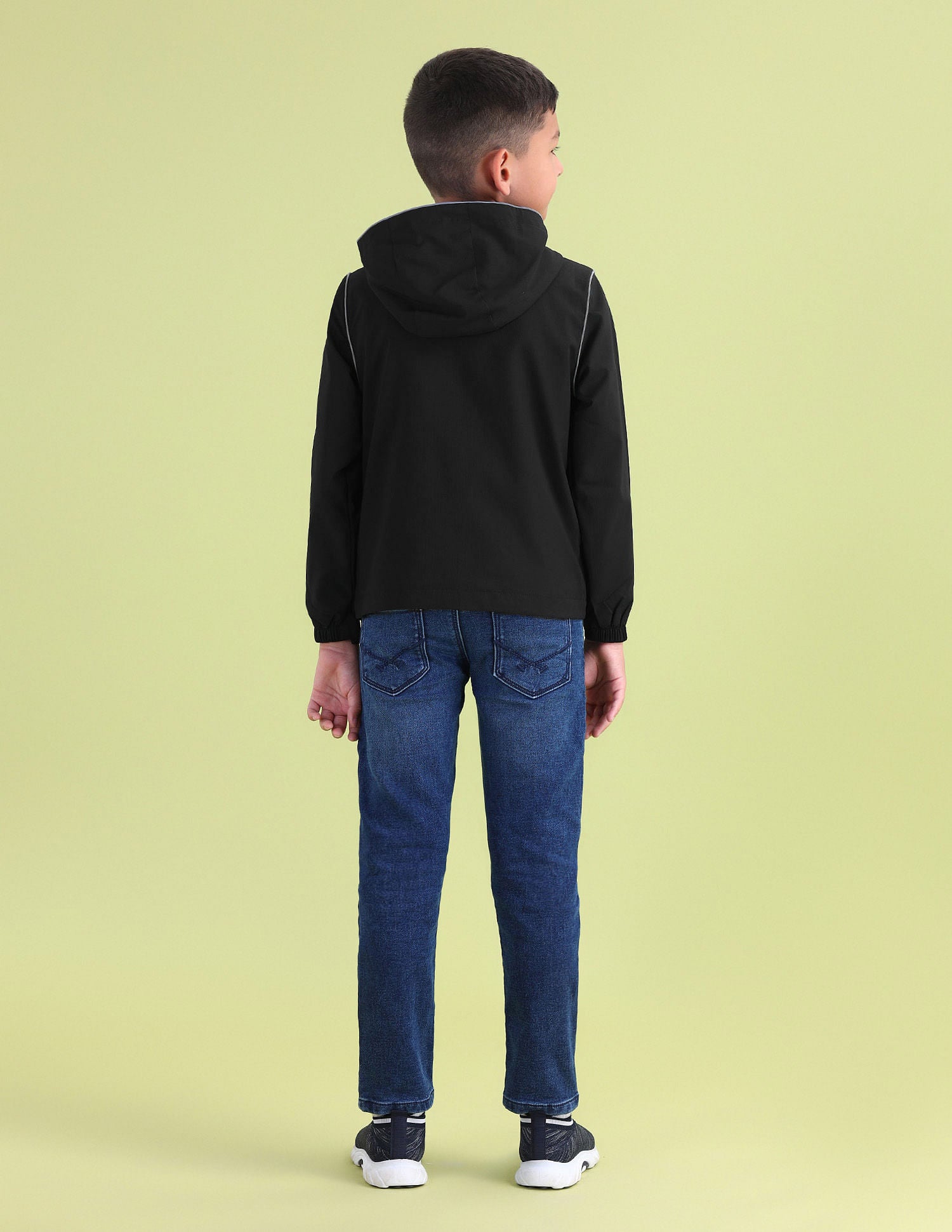 Boys Regular Fit Printed Casual Jacket Black - U.S. POLO ASSN. | Large