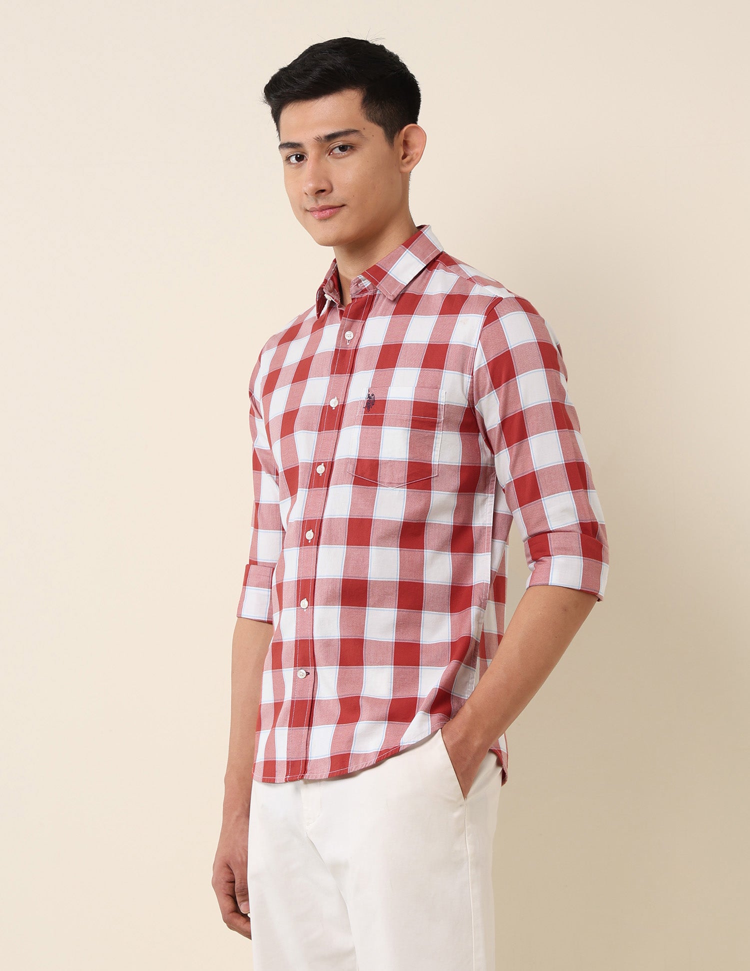 Buffalo Checked Pure Cotton Shirt Rust - U.S. POLO ASSN. | Large