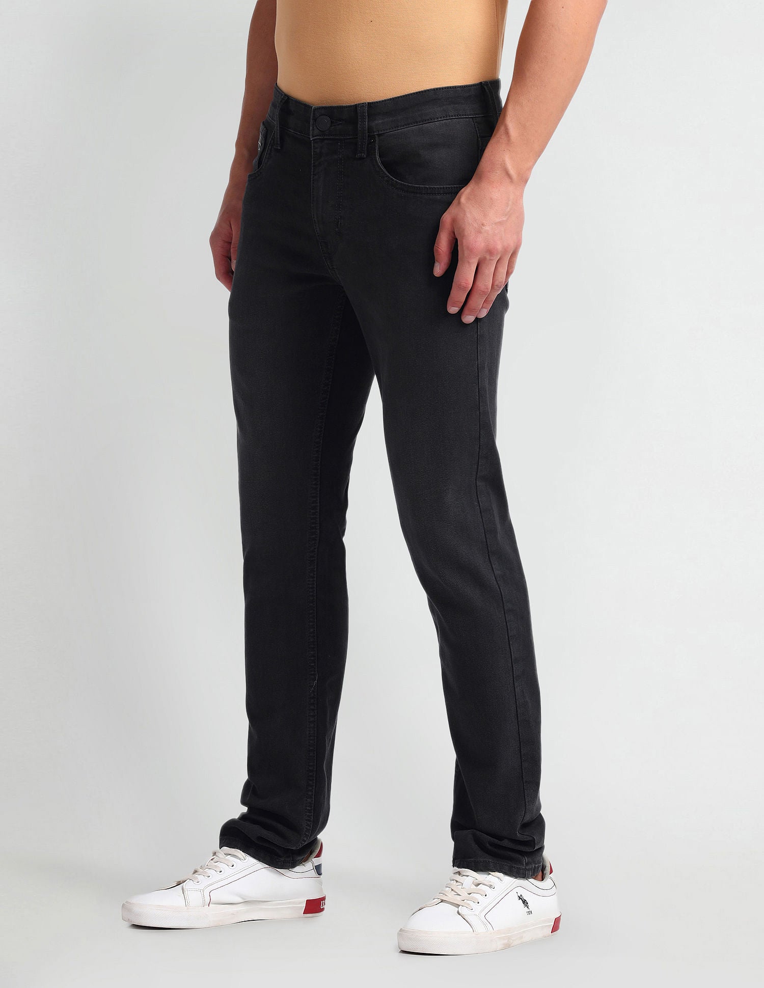 Regallo Skinny Fit Black Jeans Black - U.S. Polo Assn. India | Large