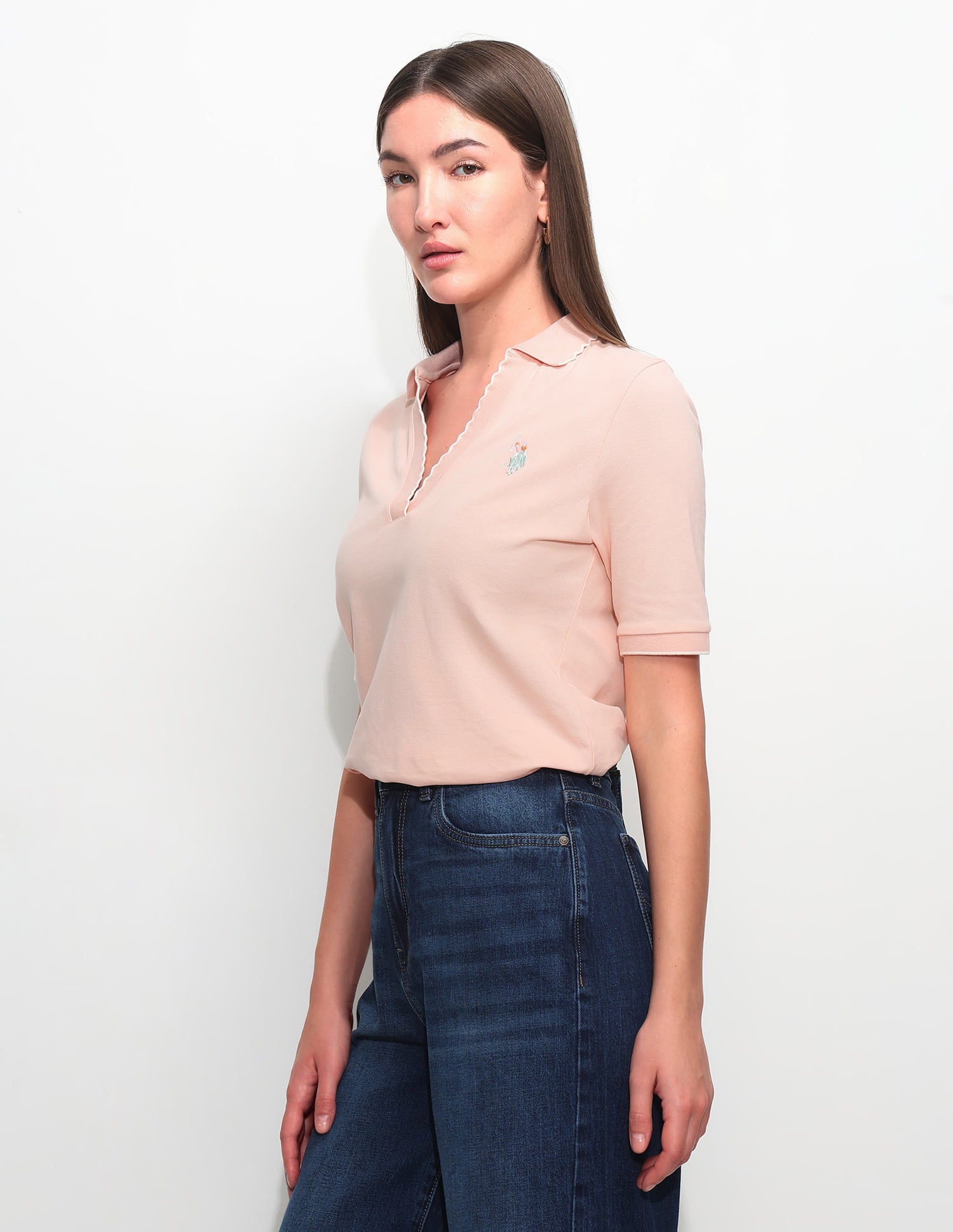 Regular Fit Textured Polo Shirt Light Pink - U.S. Polo Assn. India | Large