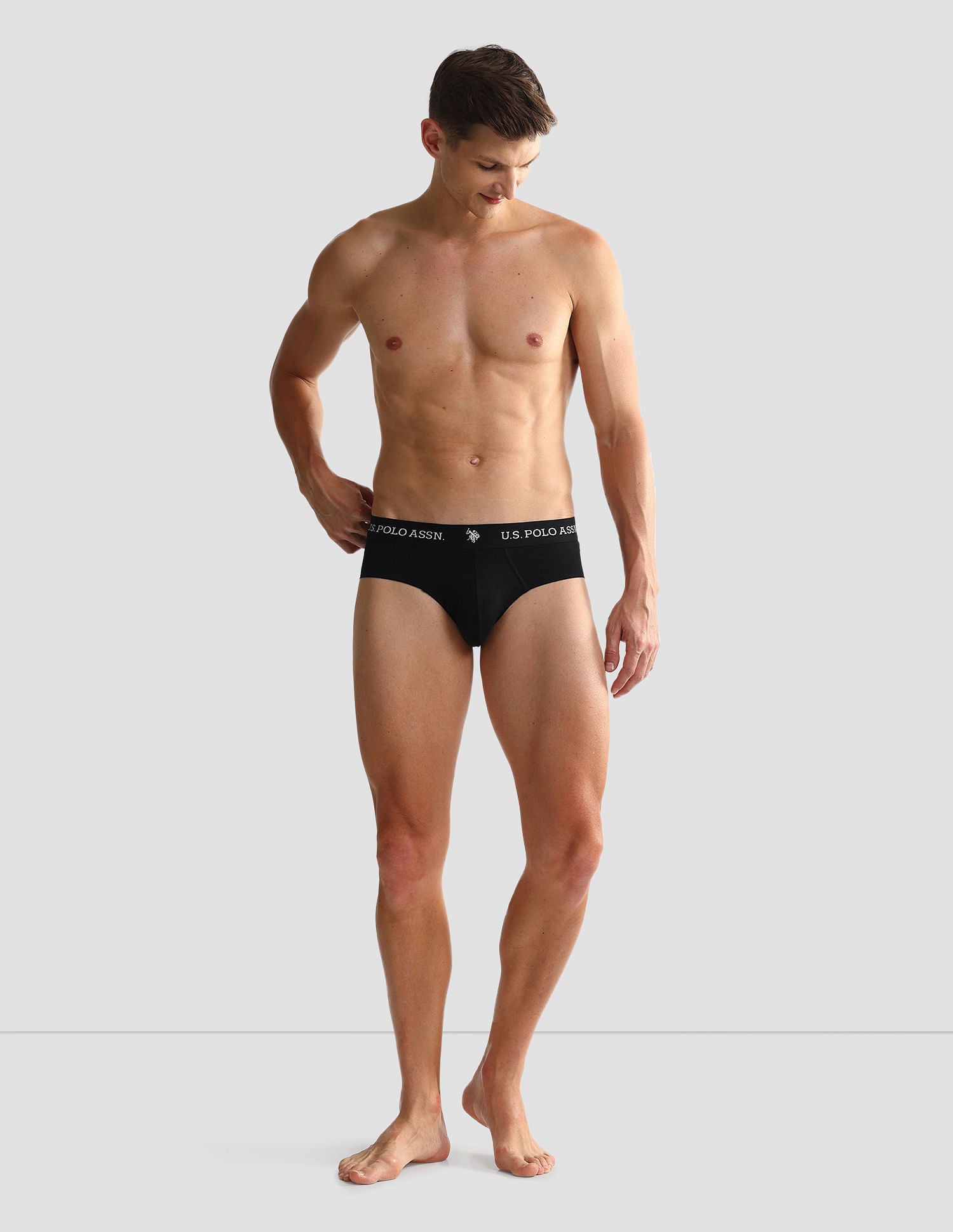 Elasticized Waist OEB09 Briefs - Pack Of 2 Camo Black and Black - U.S. POLO ASSN. | Large