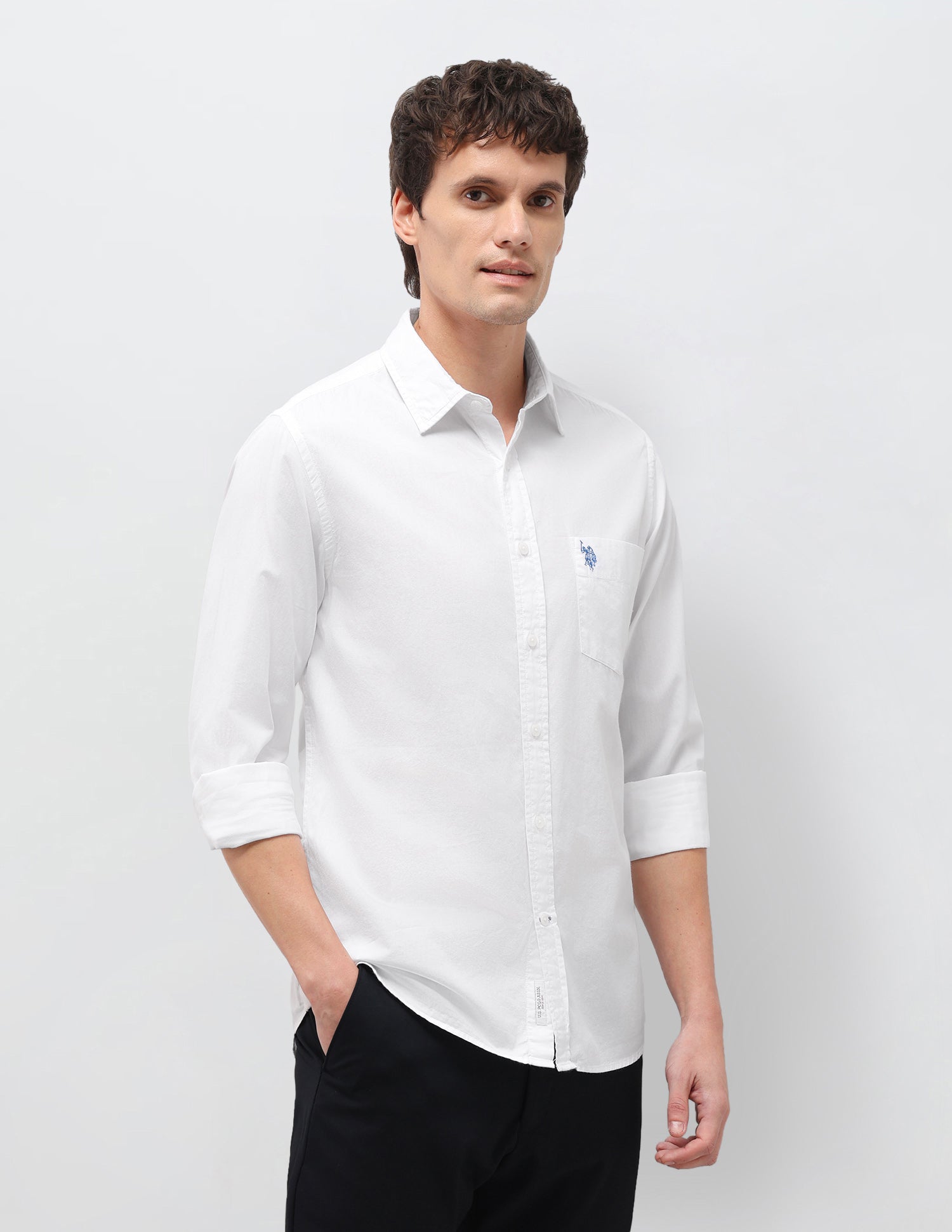 Twill Solid Shirt White - U.S. Polo Assn. India | Large