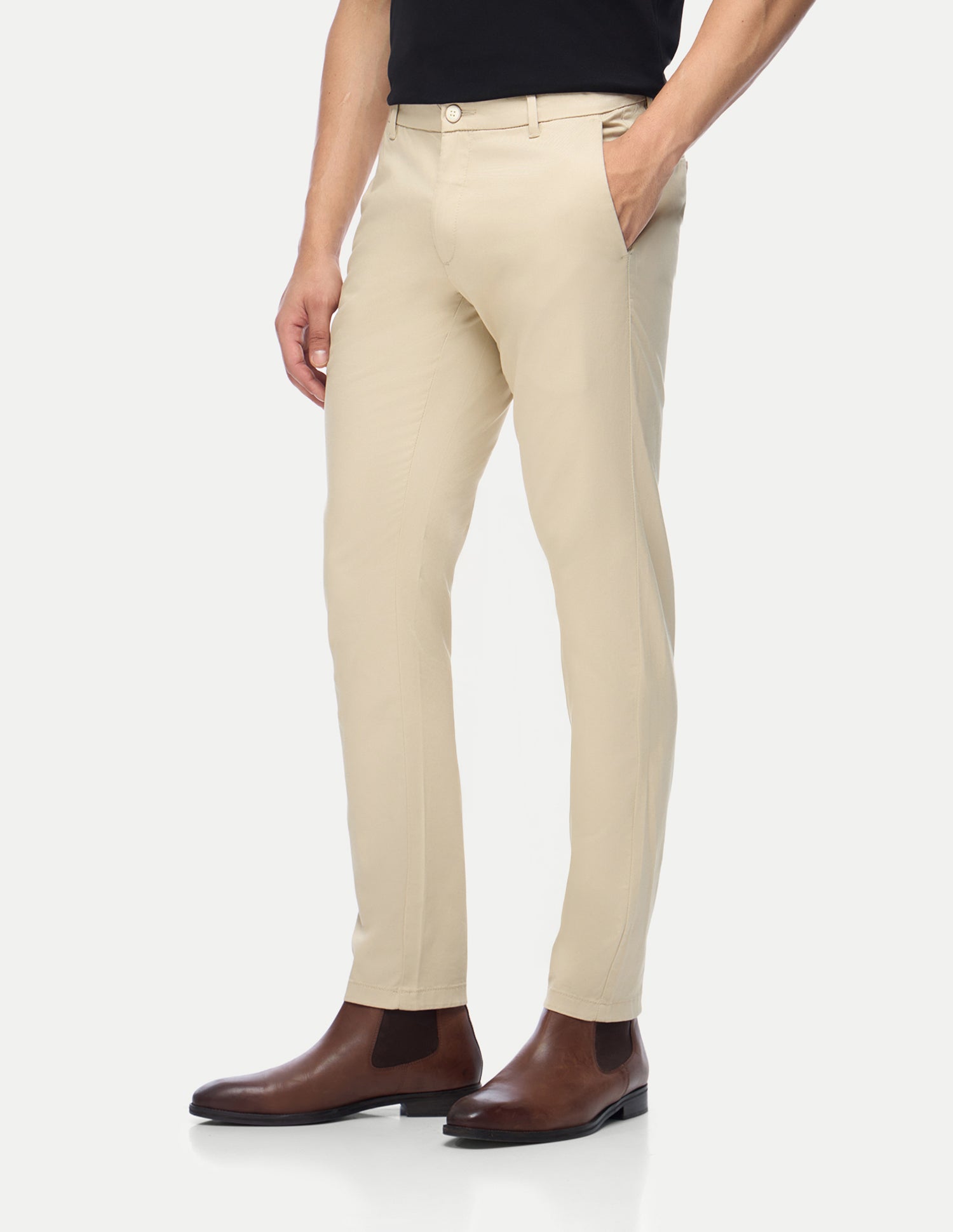 Austin Trim Regular Fit Twill Trousers Beige - U.S. Polo Assn. India | Large