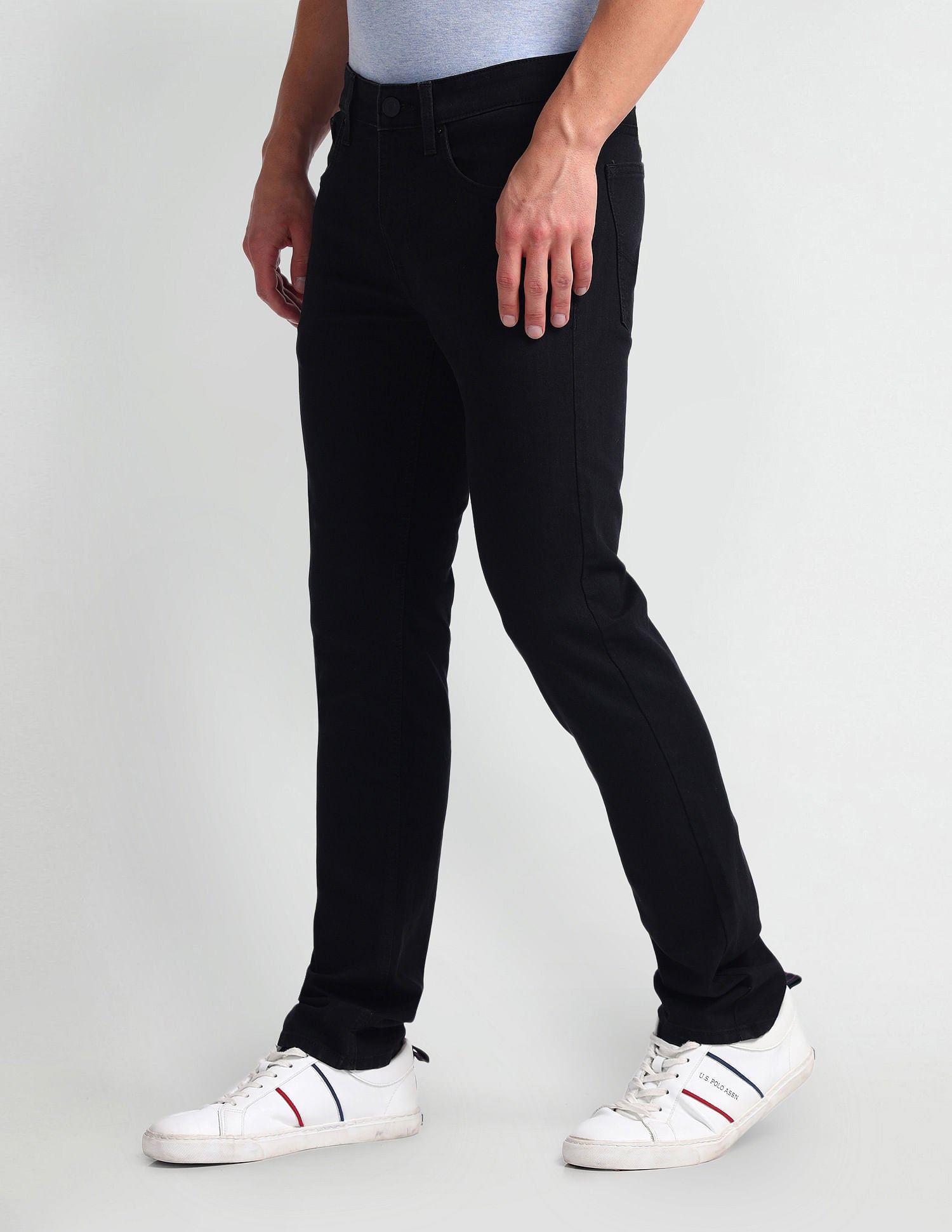 Regallo Skinny Fit Black Jeans Black - U.S. Polo Assn. India | Large