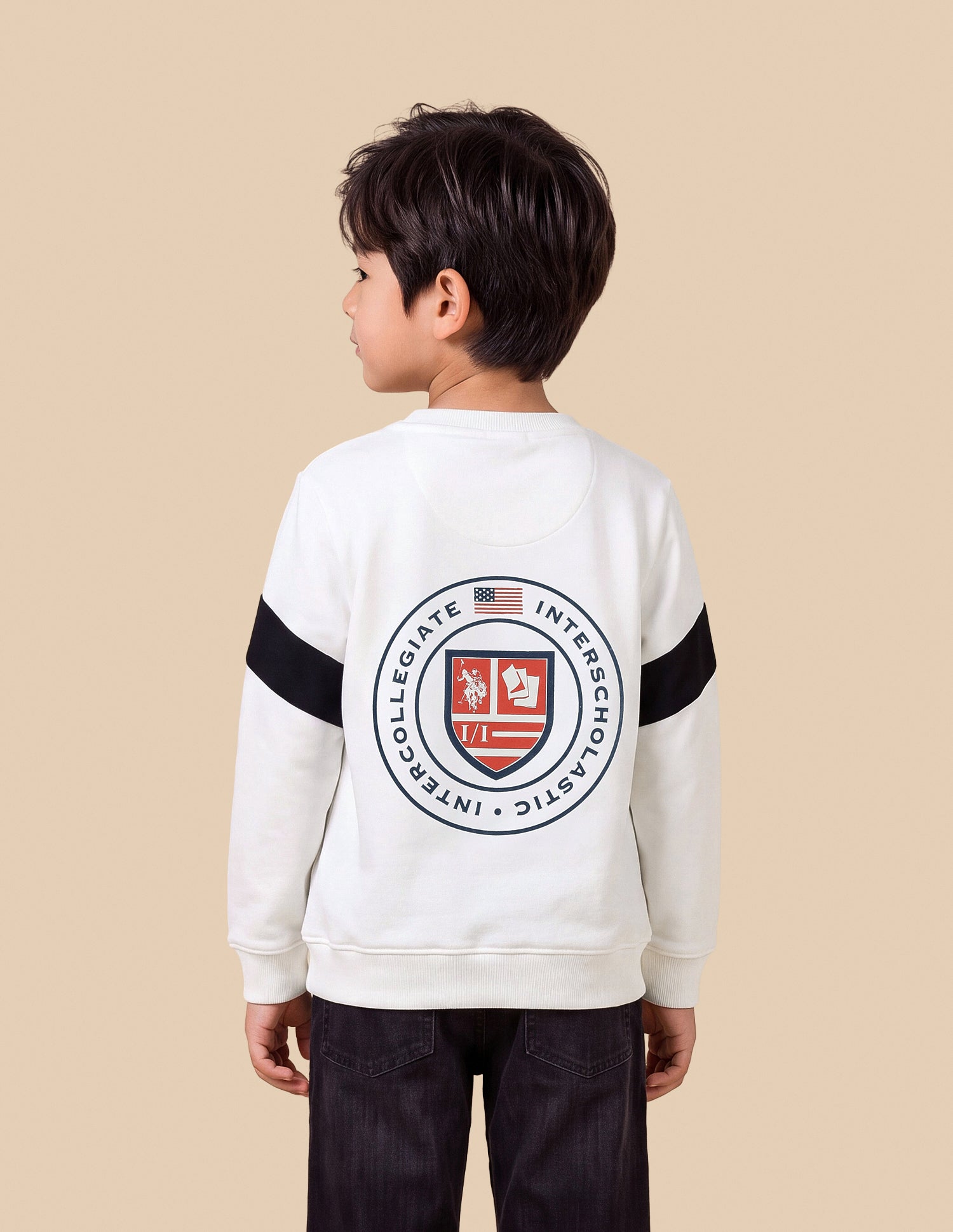Graphic Printed Regular Fit Sweatshirt Off White - U.S. Polo Assn. India | Large